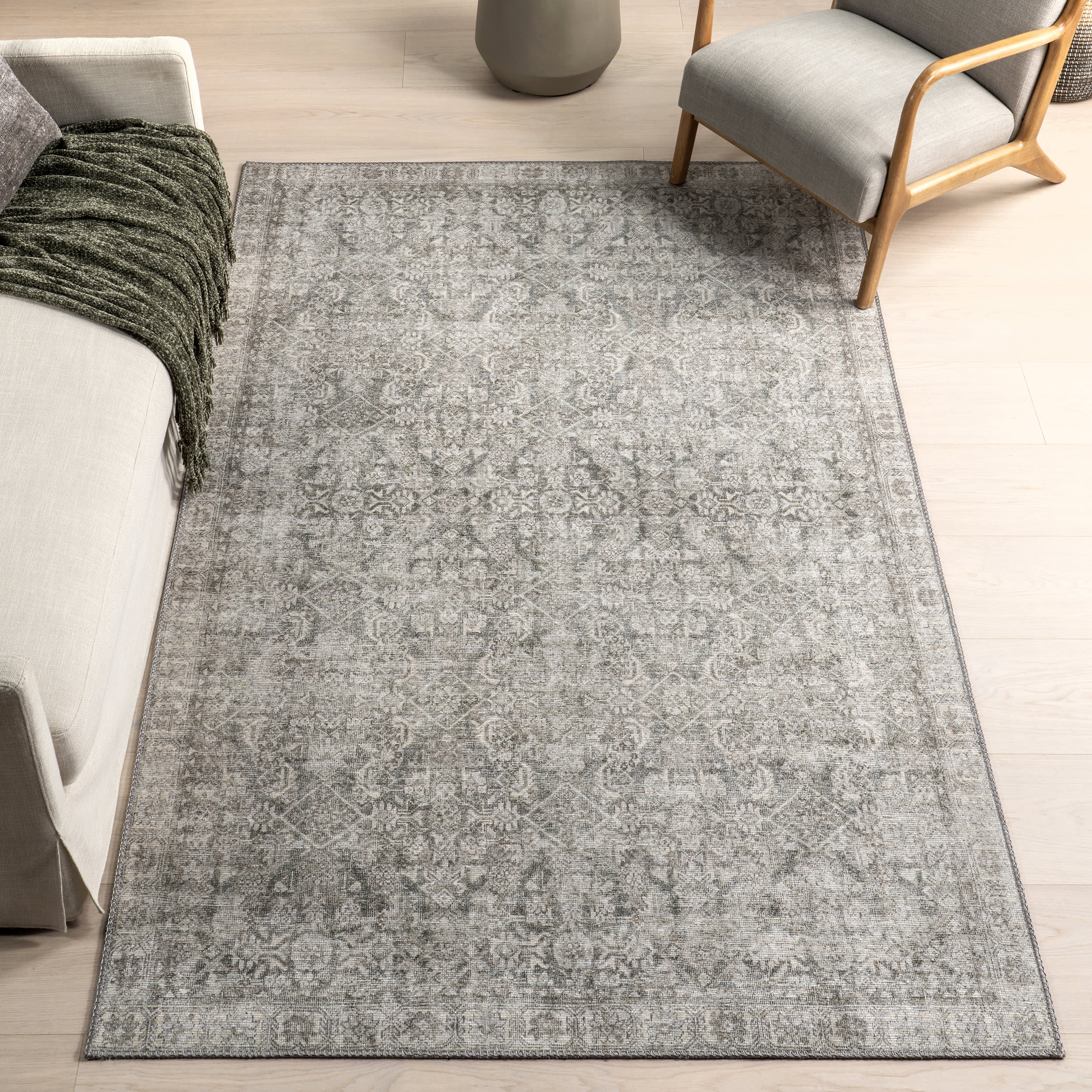 Fair Hills Antiqued Jute-Blend Rug | Grey - Image 10