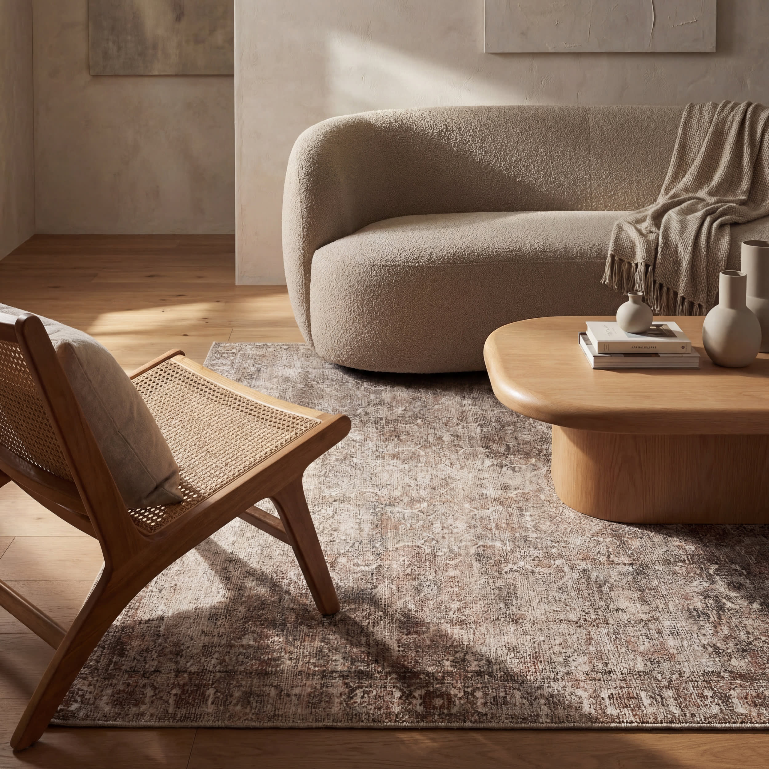 Fair Hills Antiqued Jute-Blend Rug | Rust - Image 5