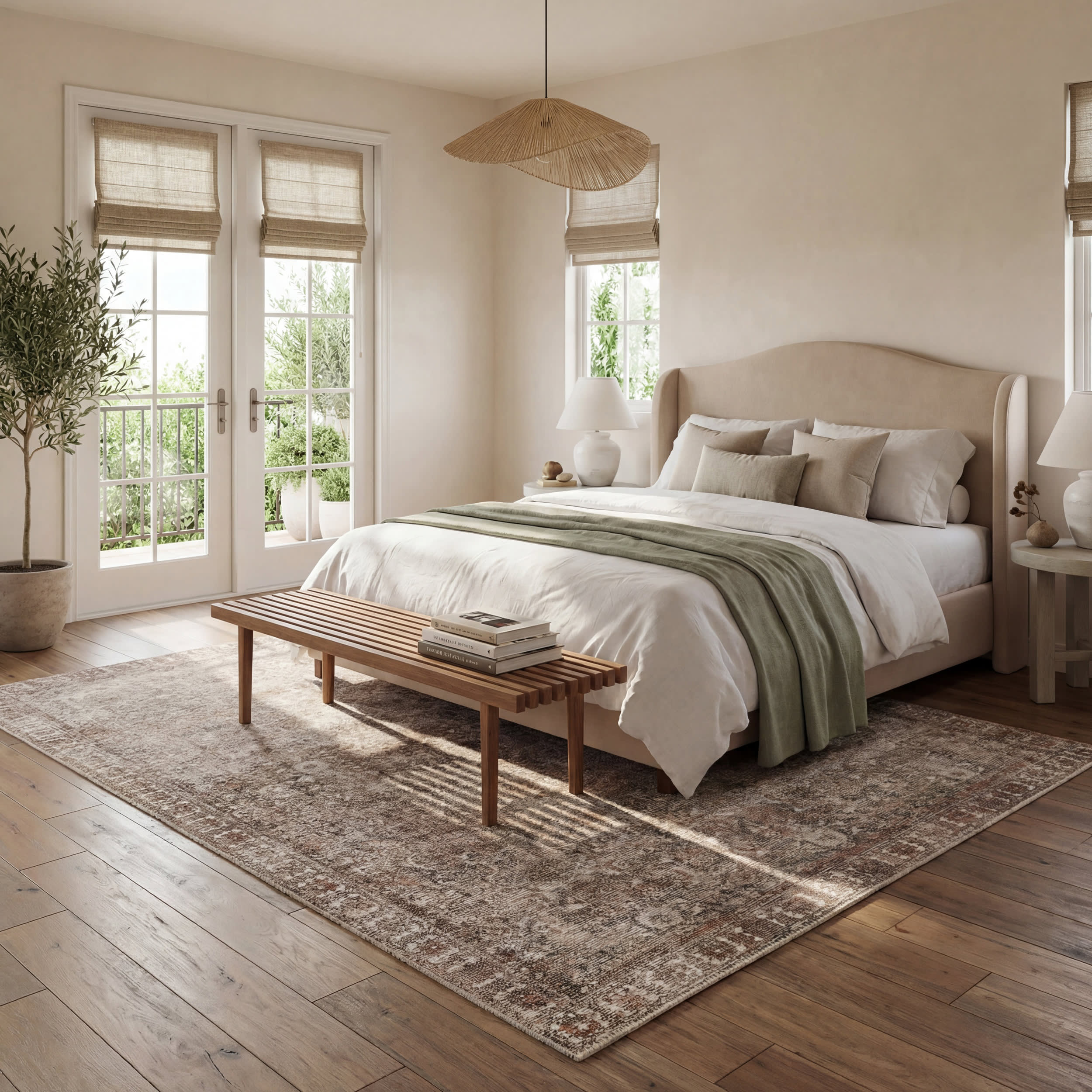 Fair Hills Antiqued Jute-Blend Rug | Rust - Image 9
