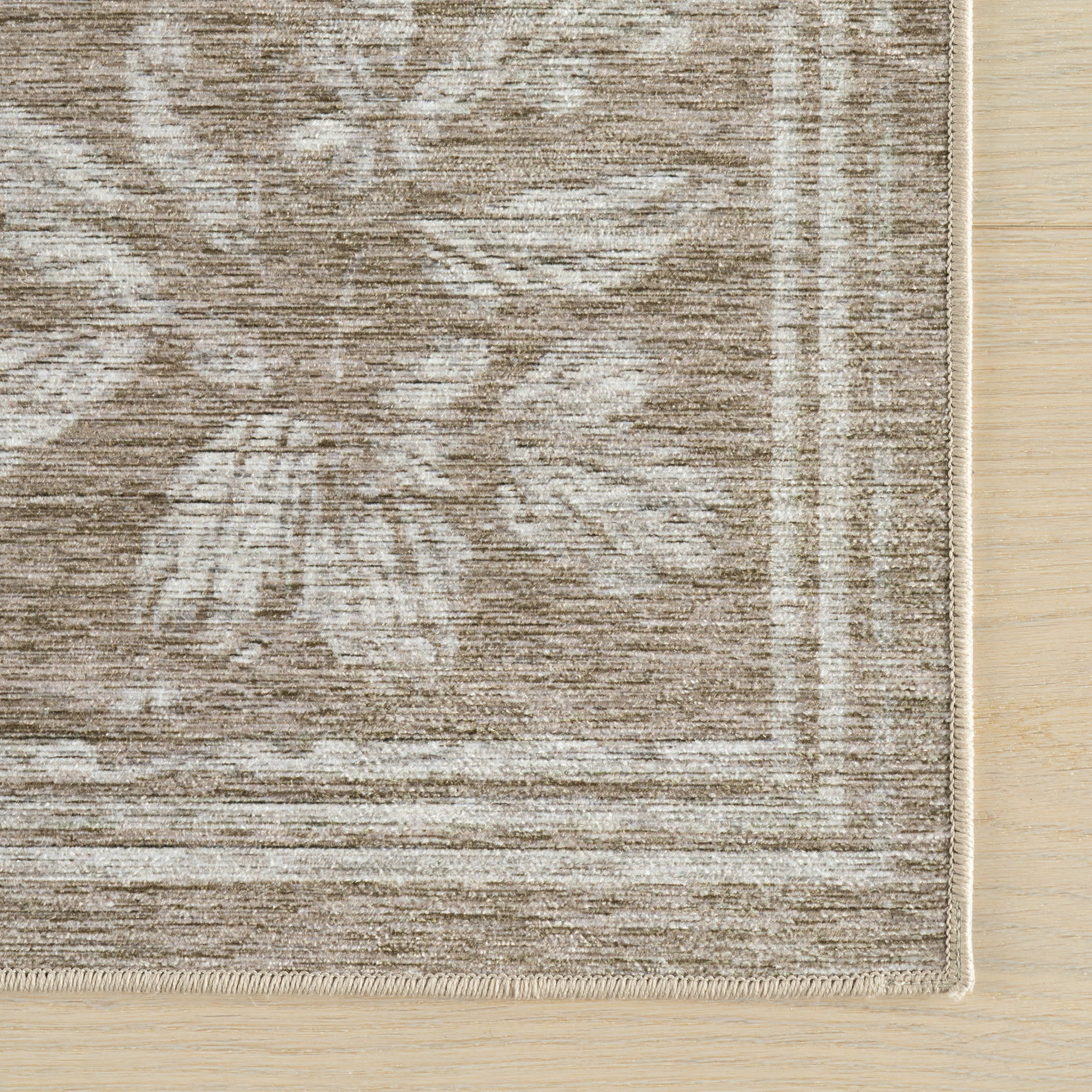 Fanesey Floral Farmhouse Washable Rug | Beige - Image 4