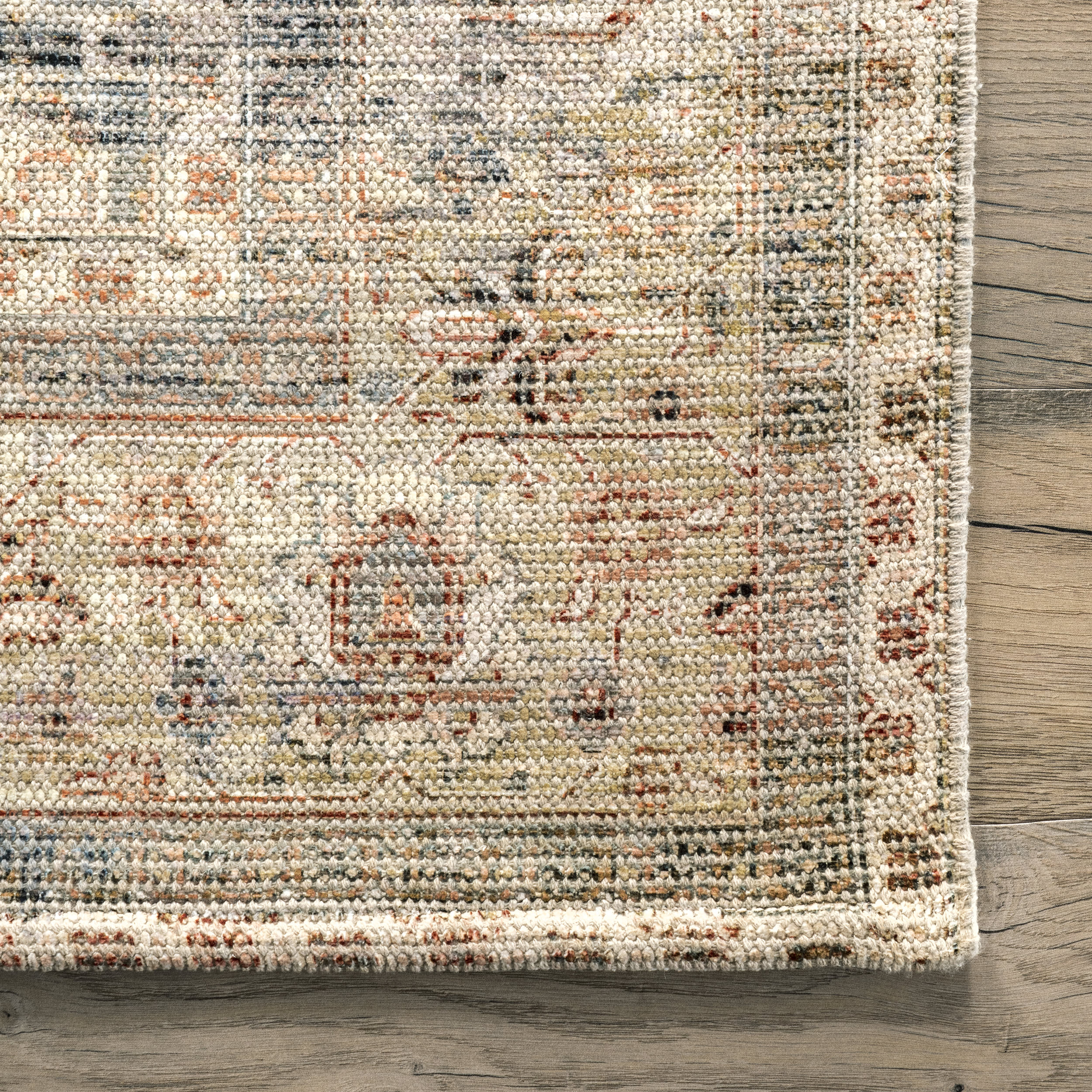 Fannie Cotton-Blend Vintage Rug | Beige - Image 3