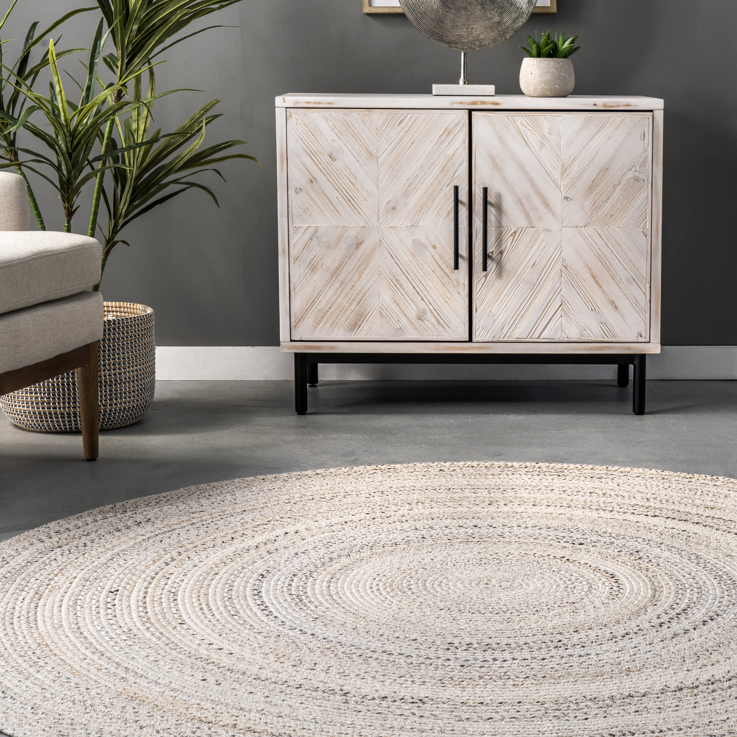 Farah Braided Ombre Rug | Beige - Image 4