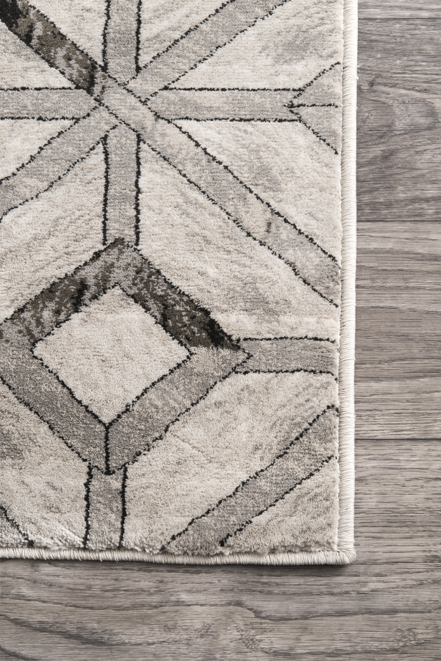 Faux Cowhide Diamond Tiles Rug | Beige - Image 3
