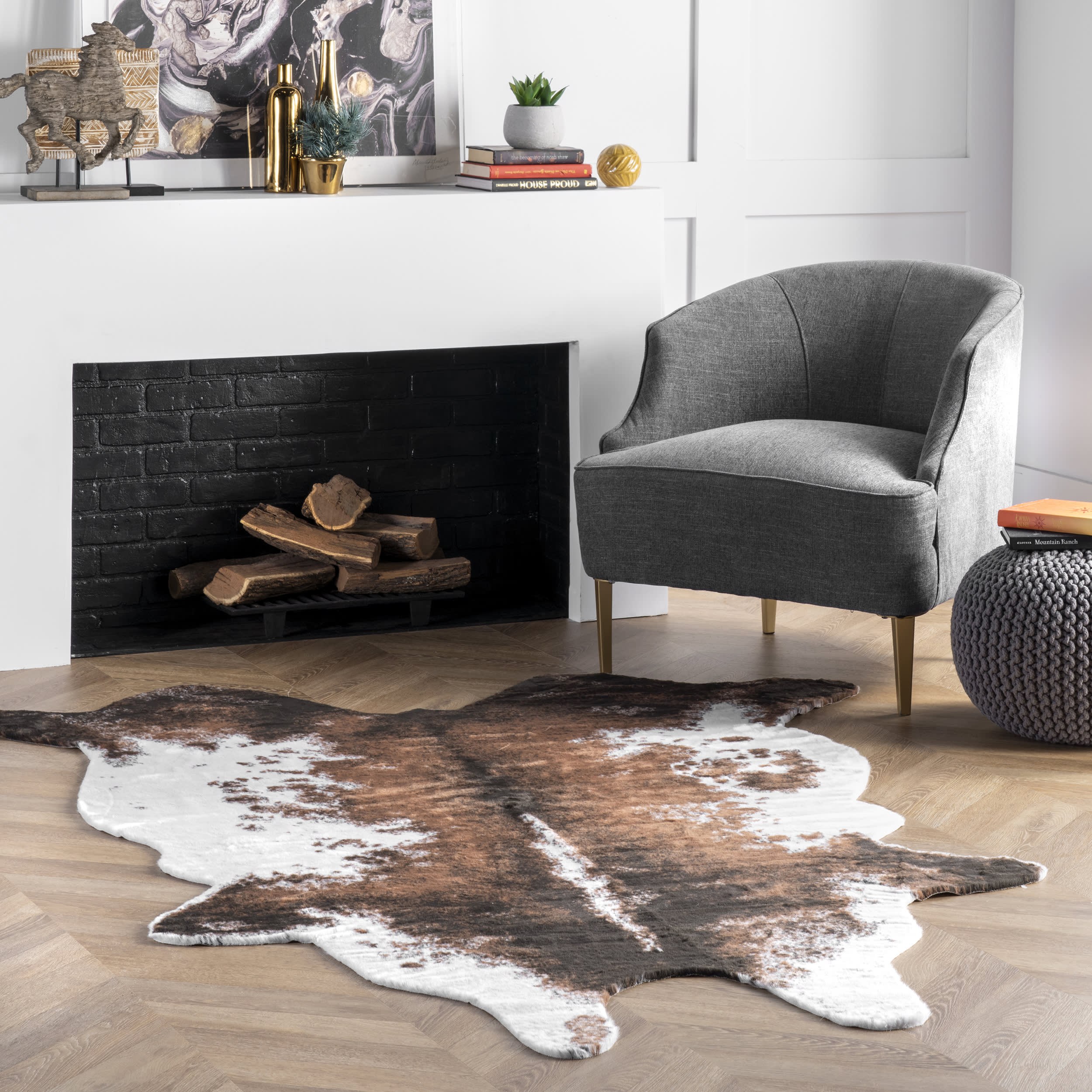 Faux Cowhide Rug | Brown - Image 2