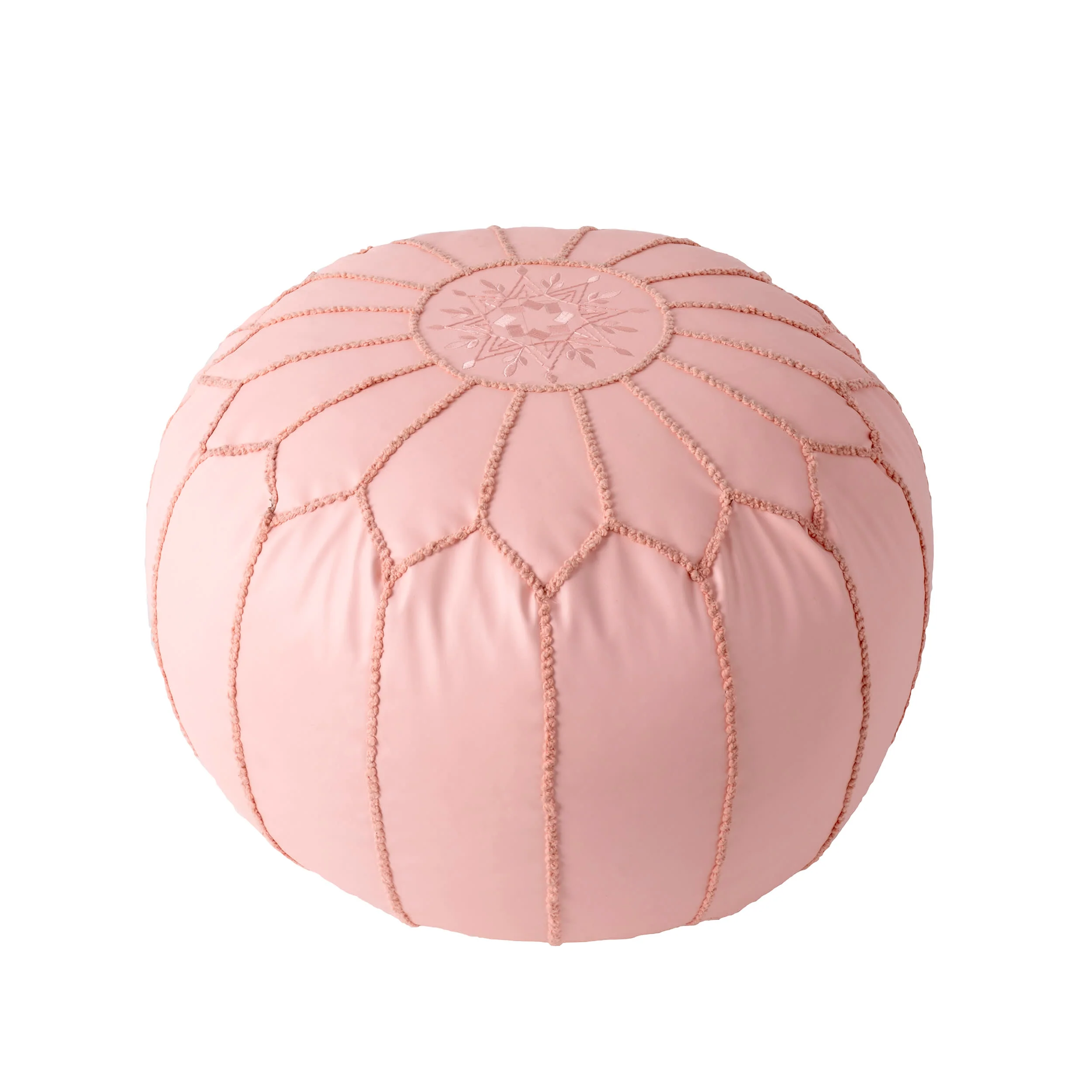 Faux Leather Pouf | Baby Pink - Image 2