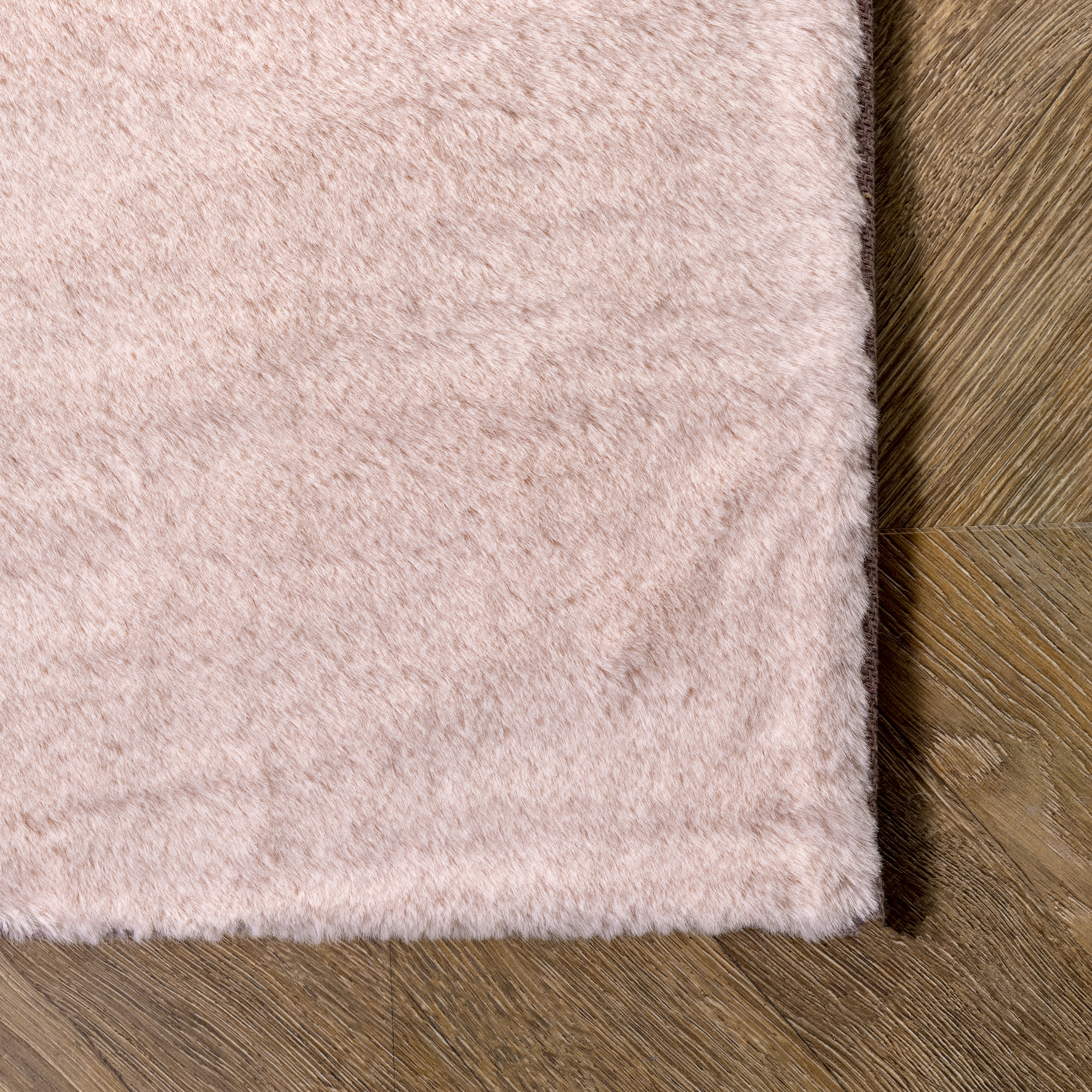 Faux Rabbit Shag Rug | Pink - Image 3