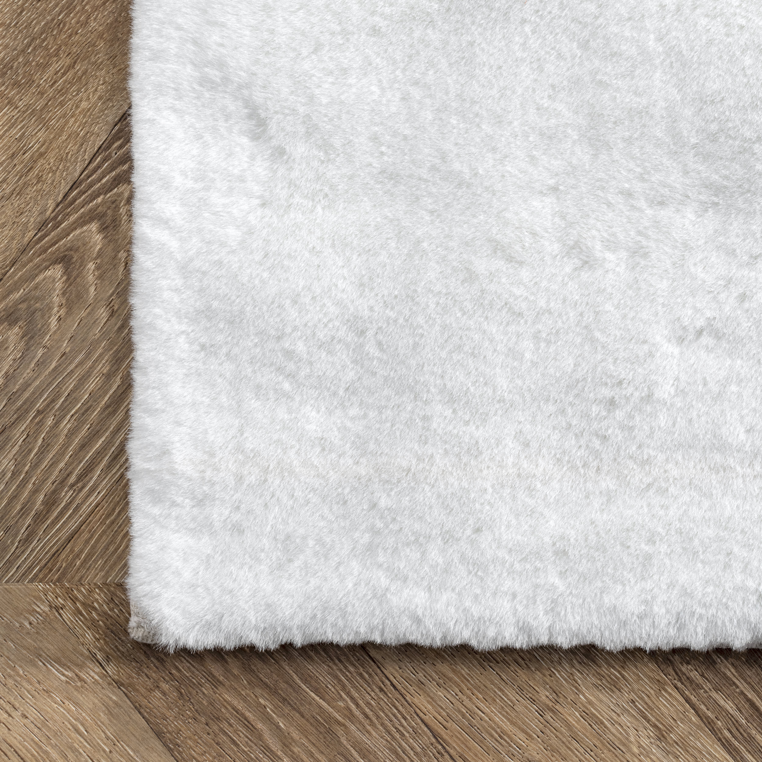 Faux Rabbit Shag Rug | White - Image 3