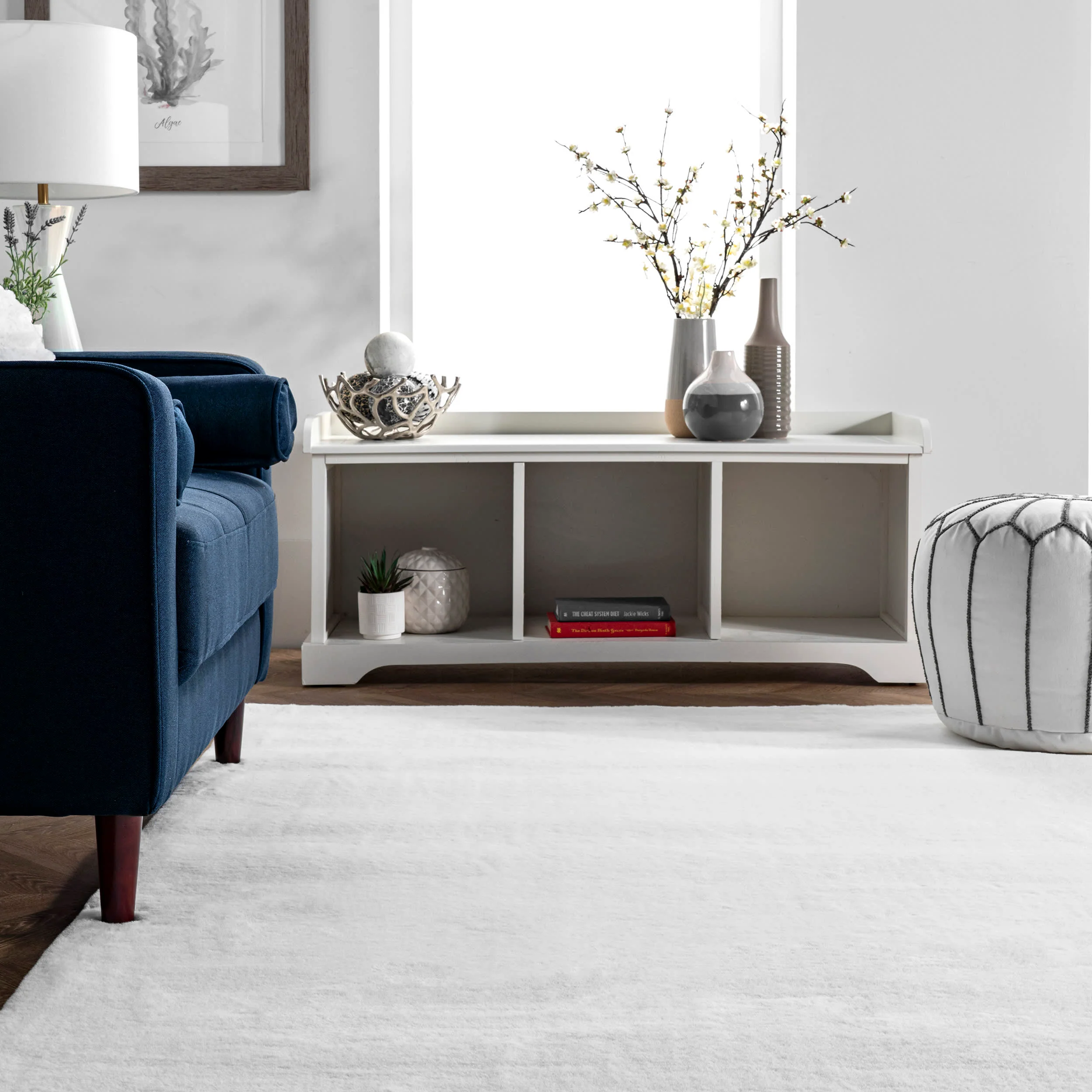 Faux Rabbit Shag Rug | White - Image 4
