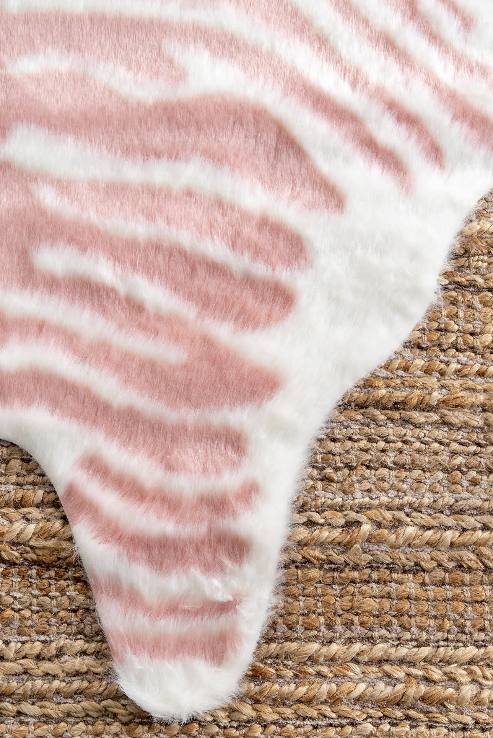 Faux Zebra Hide Rug | Pink - Image 3