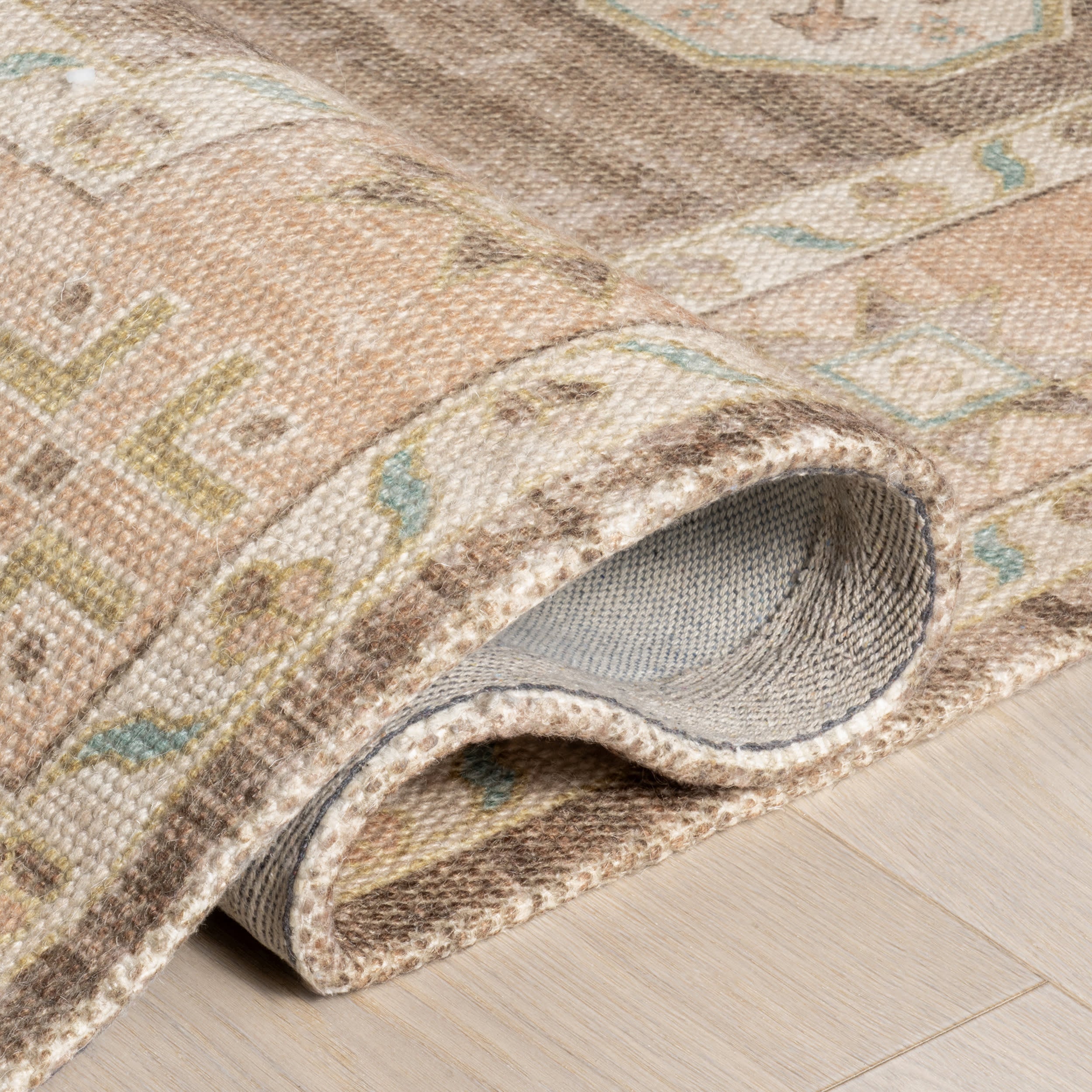 Fawn Medallion Wool and Cotton Rug | Brown - Image 8