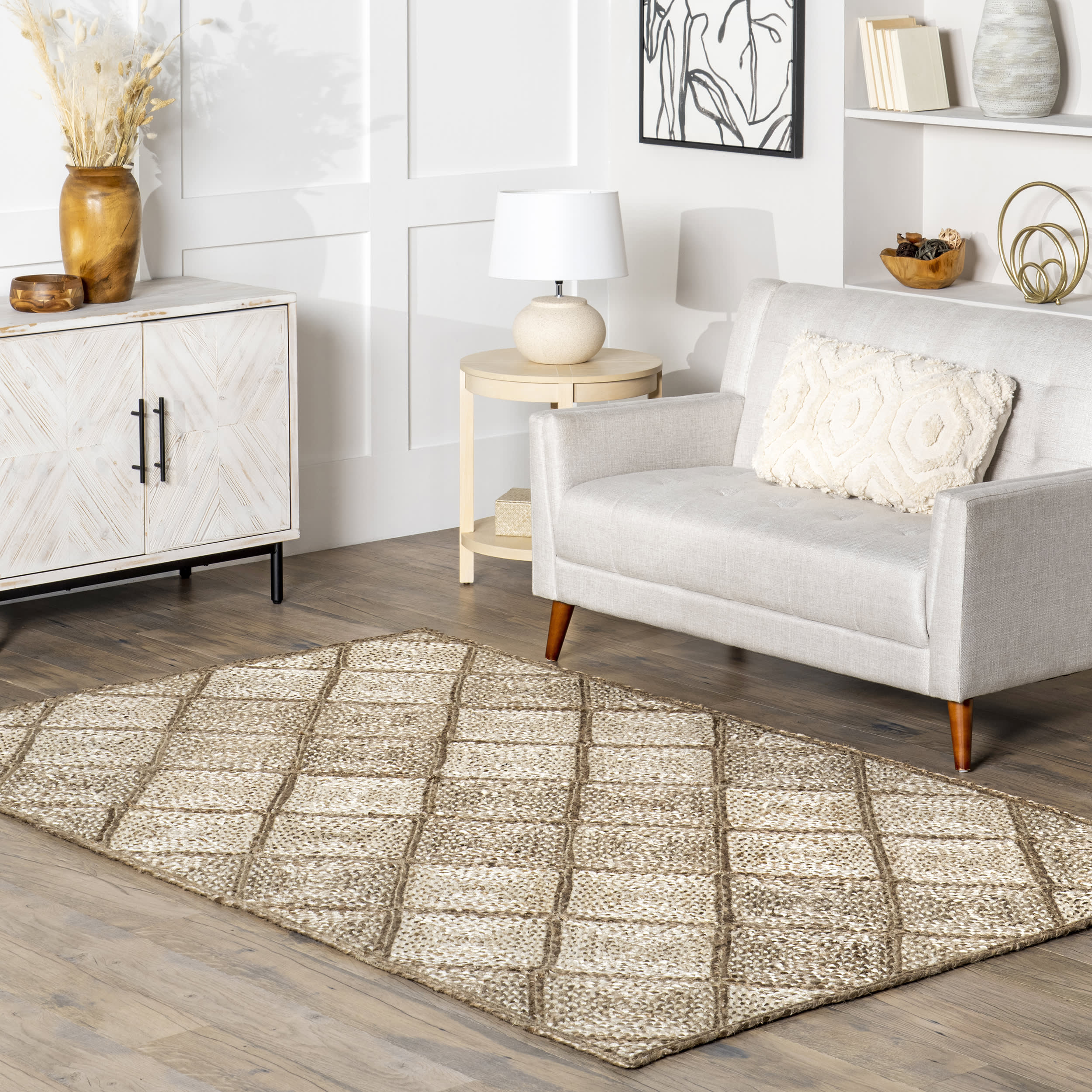 Fay Jute Trellis Rug | Natural - Image 2