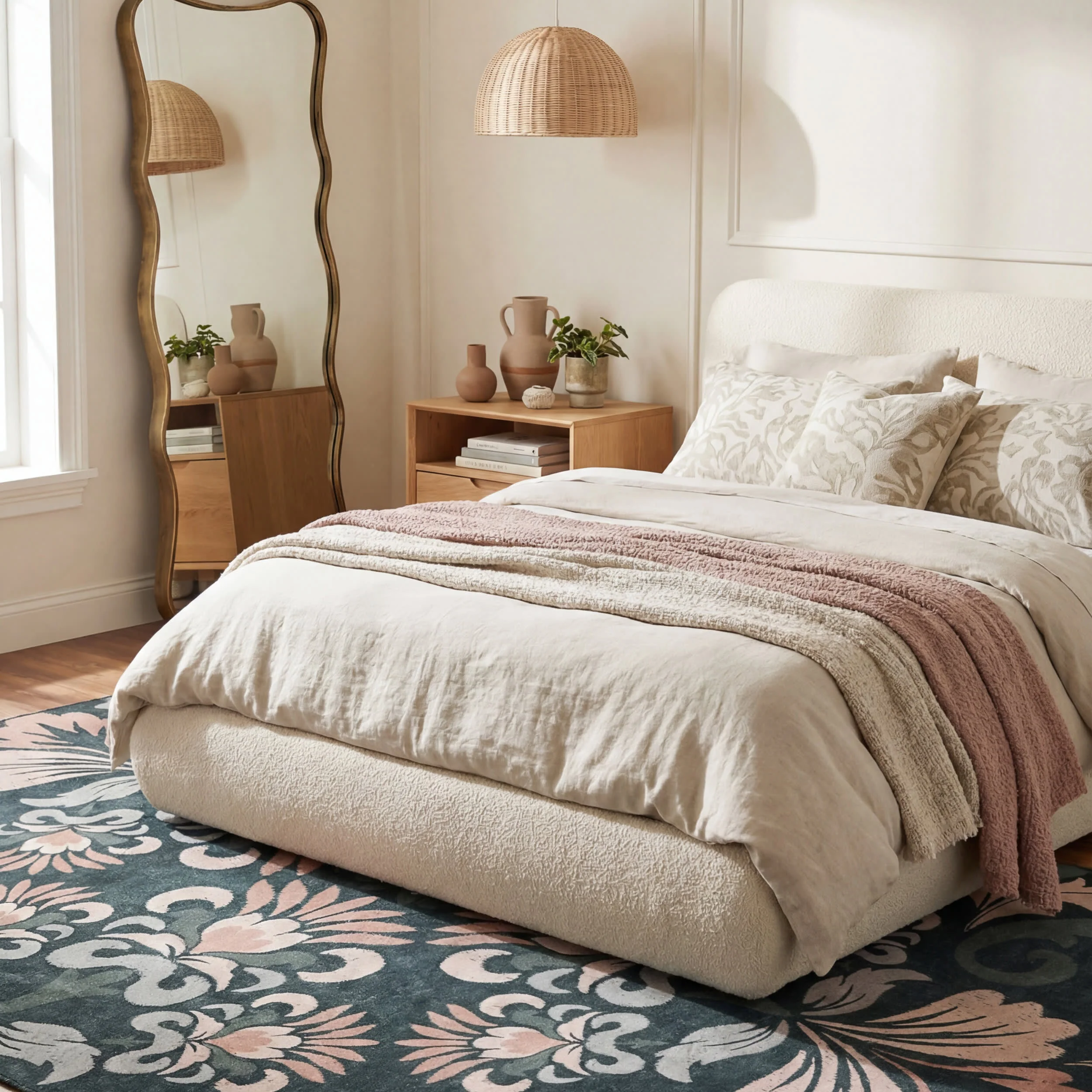 Fayna Floral Washable Rug | Green - Image 10