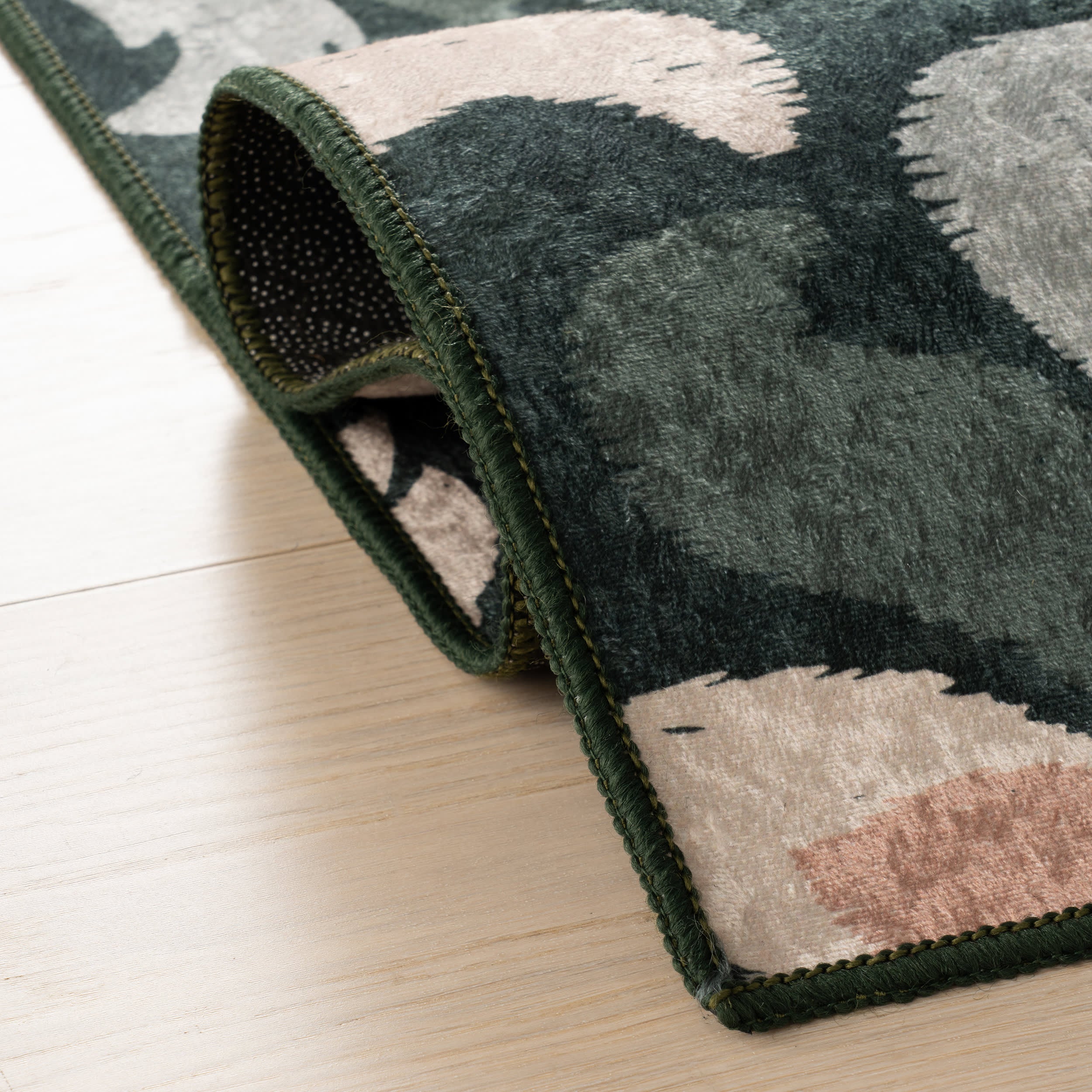 Fayna Floral Washable Rug | Green - Image 11