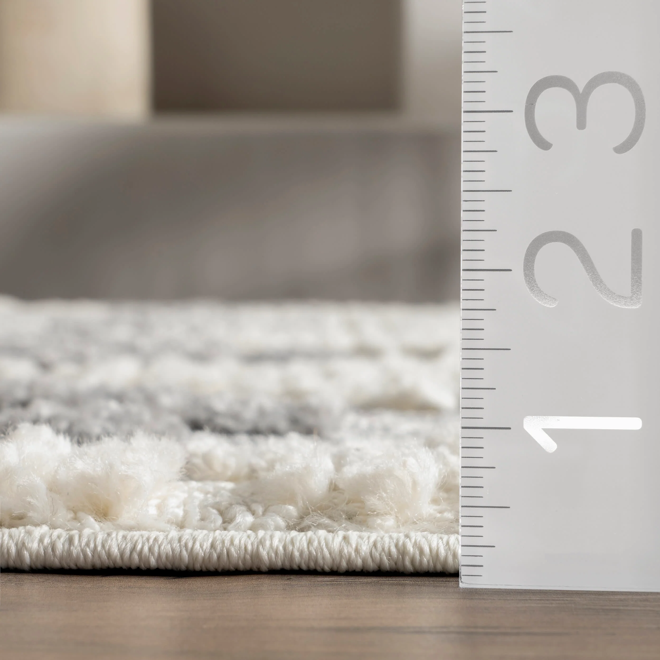 Felia Zig Zag Tasseled Rug | Light Grey - Image 5