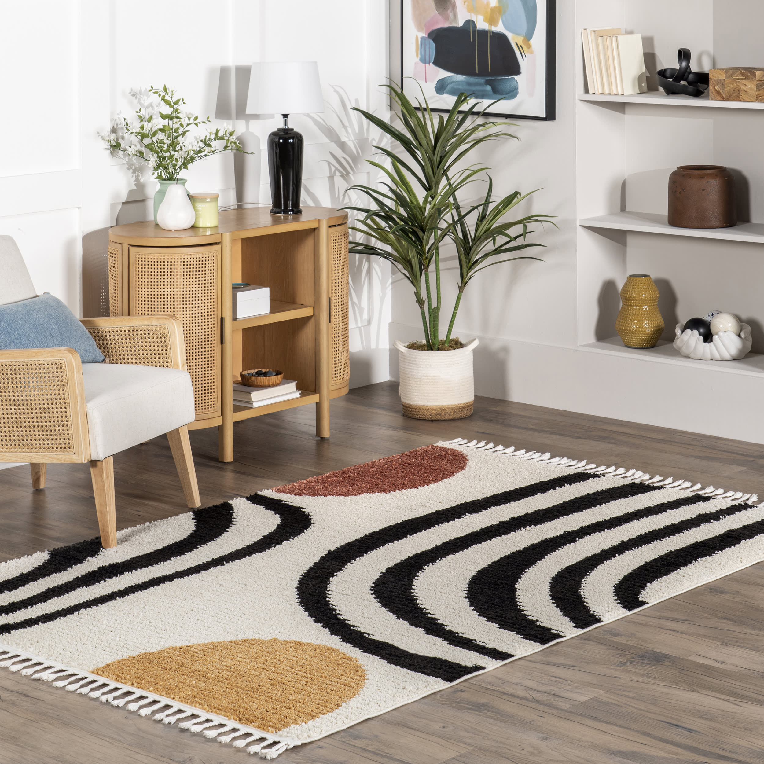 Felicity Modern Pebbles Rug | Beige - Image 2