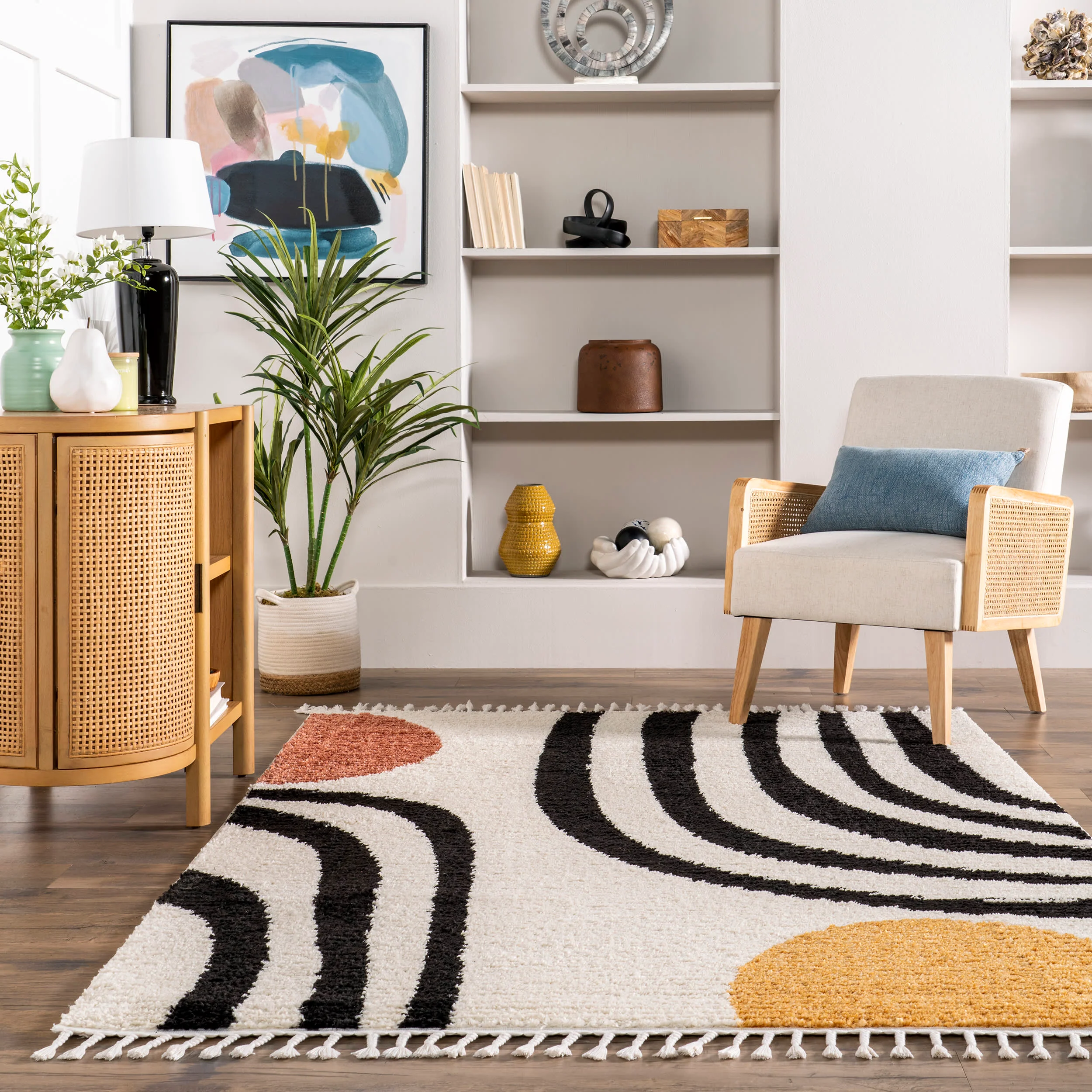 Felicity Modern Pebbles Rug | Beige - Image 4