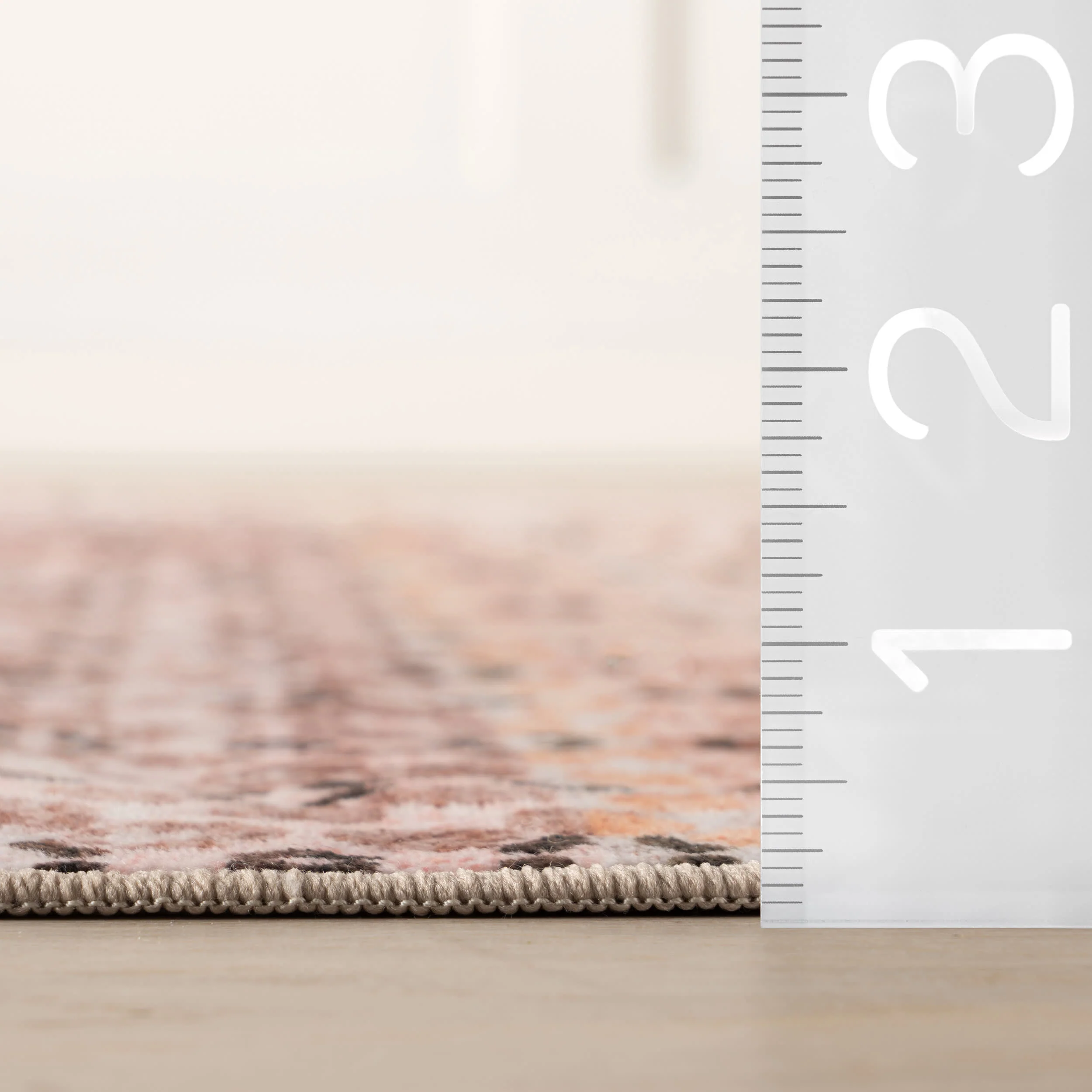 Feline Dotted Stripe Washable Rug | Pink - Image 5