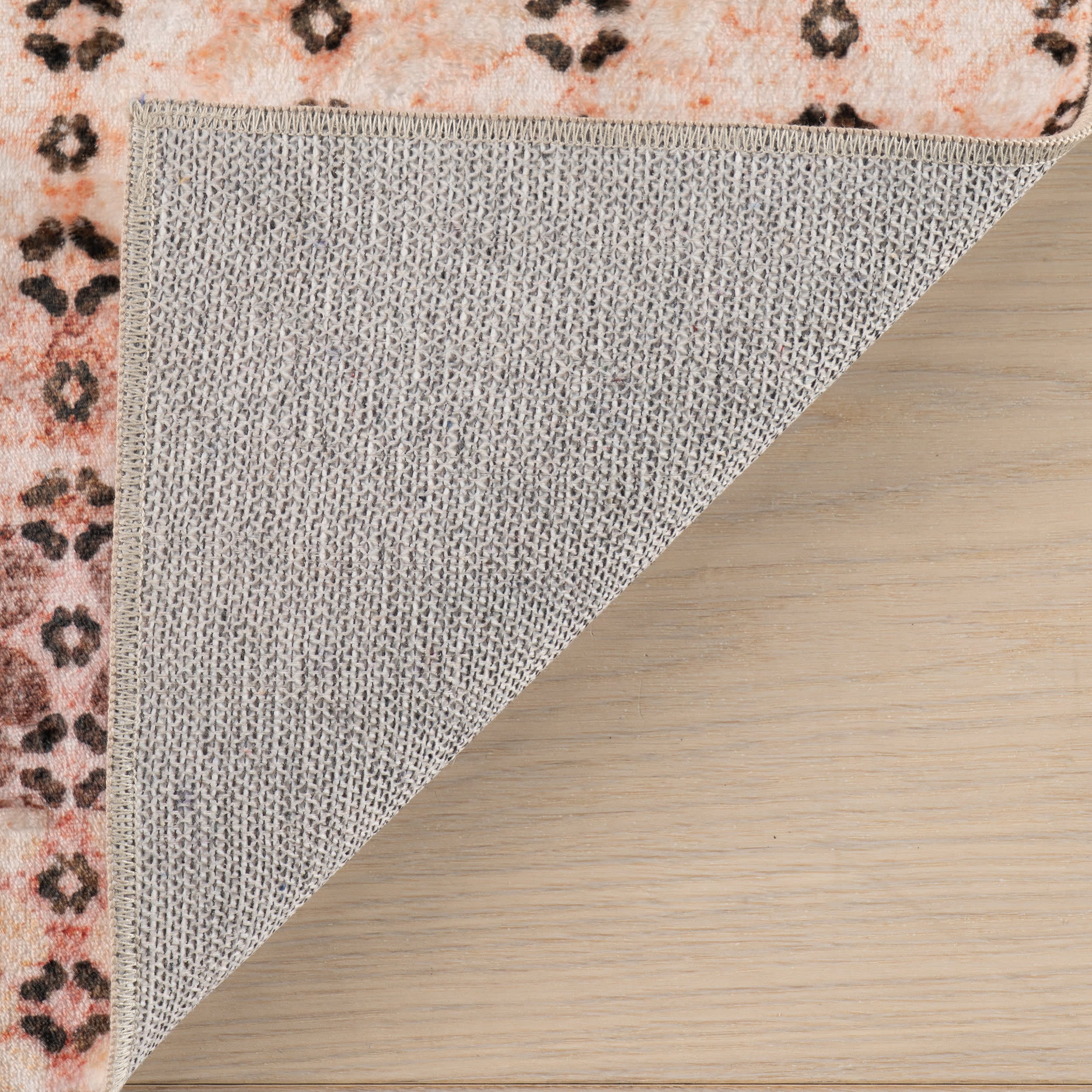 Feline Dotted Stripe Washable Rug | Pink - Image 6