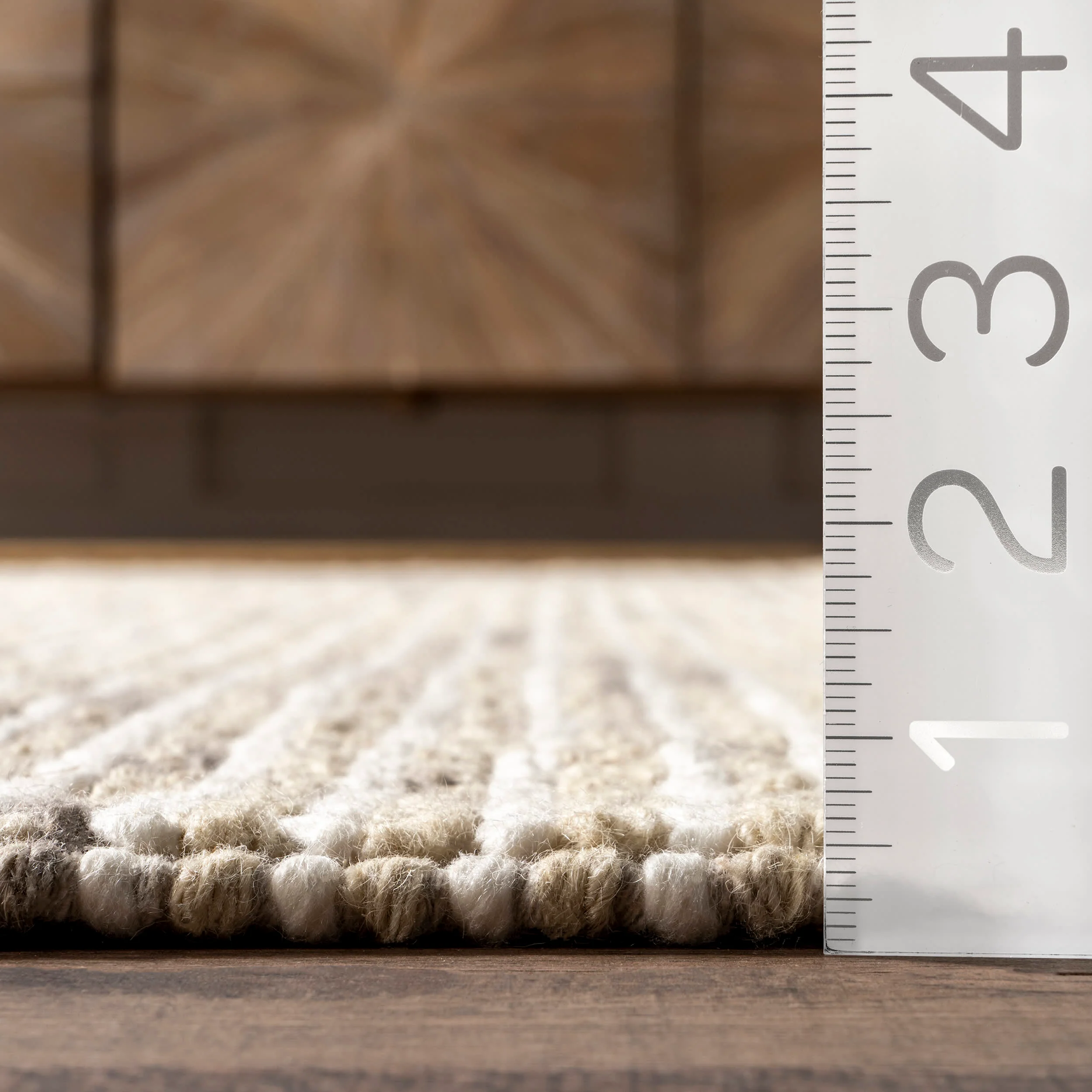 Felted Wool Tasseled Rug | Beige - Image 5