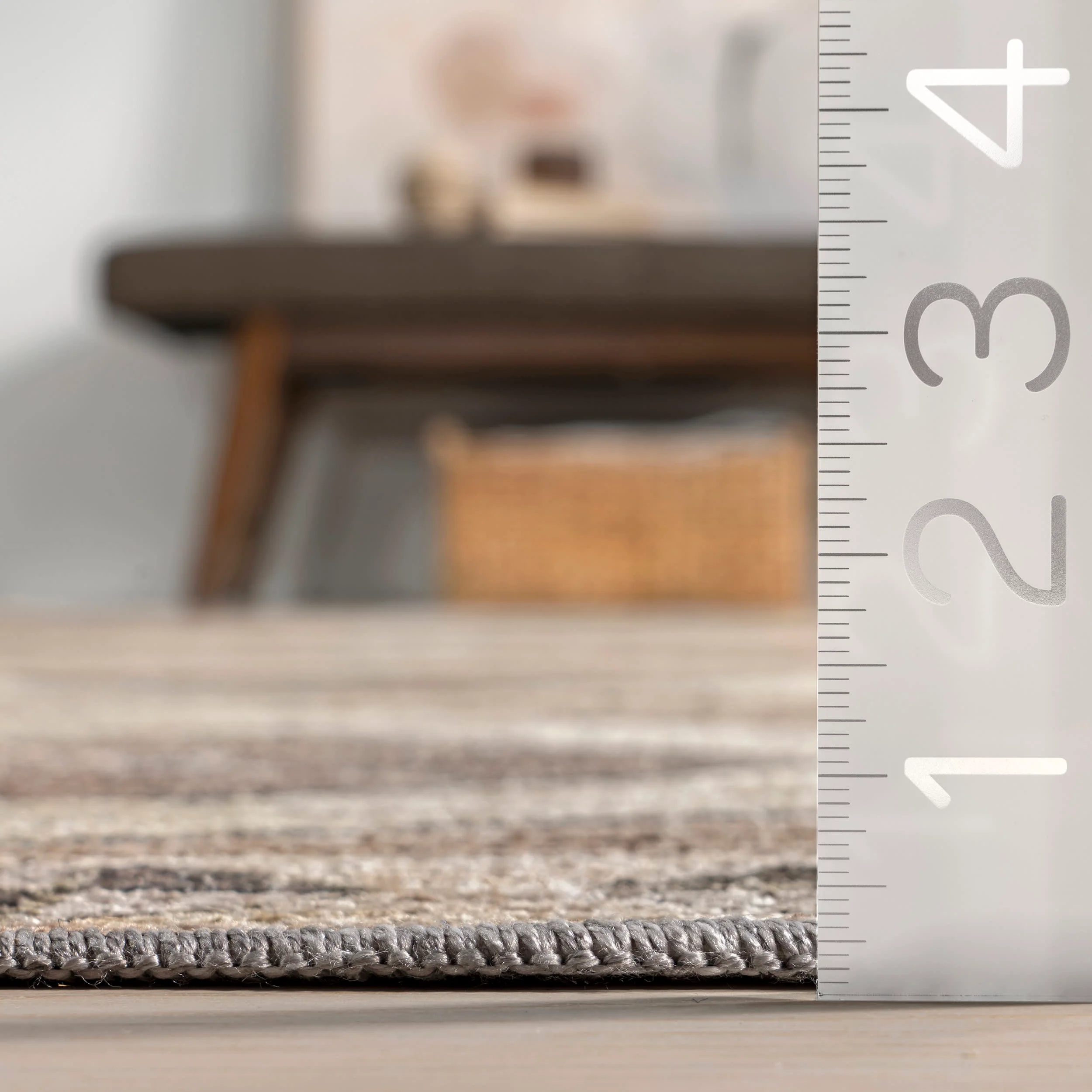 Fennel Diamond Washable Rug | Light Brown - Image 4