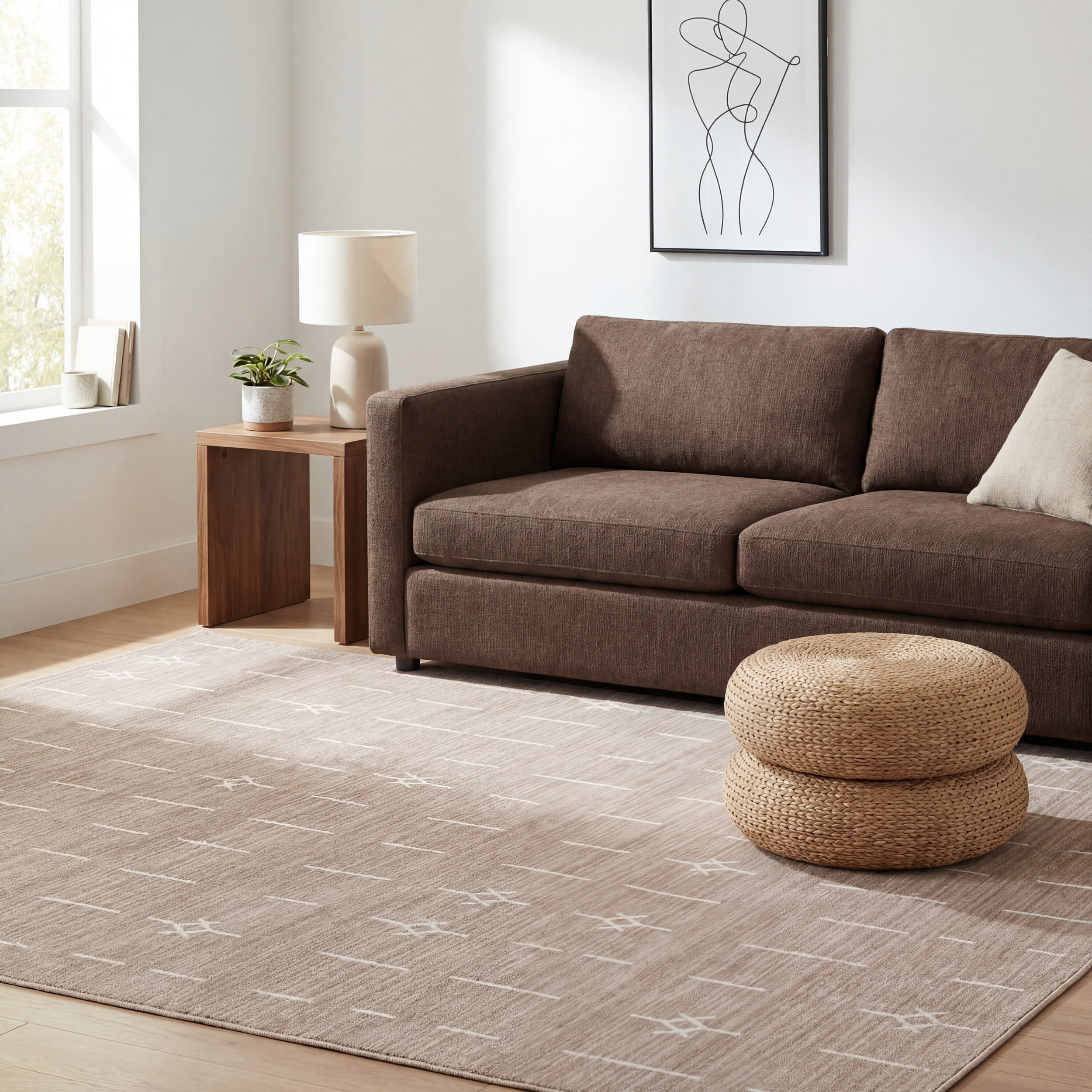 Fenni Moroccan Washable Rug | Sand - Image 5