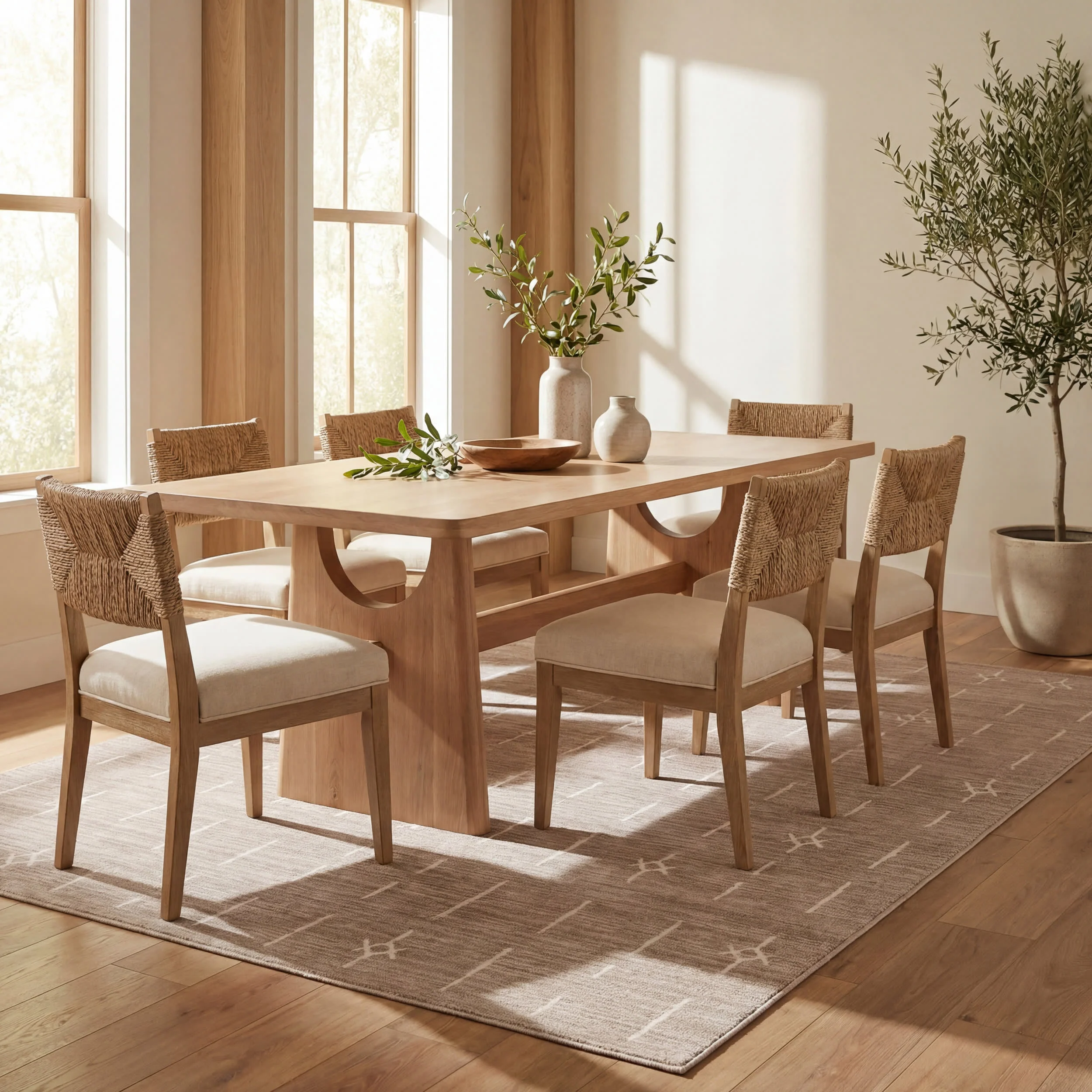 Fenni Moroccan Washable Rug | Sand - Image 7