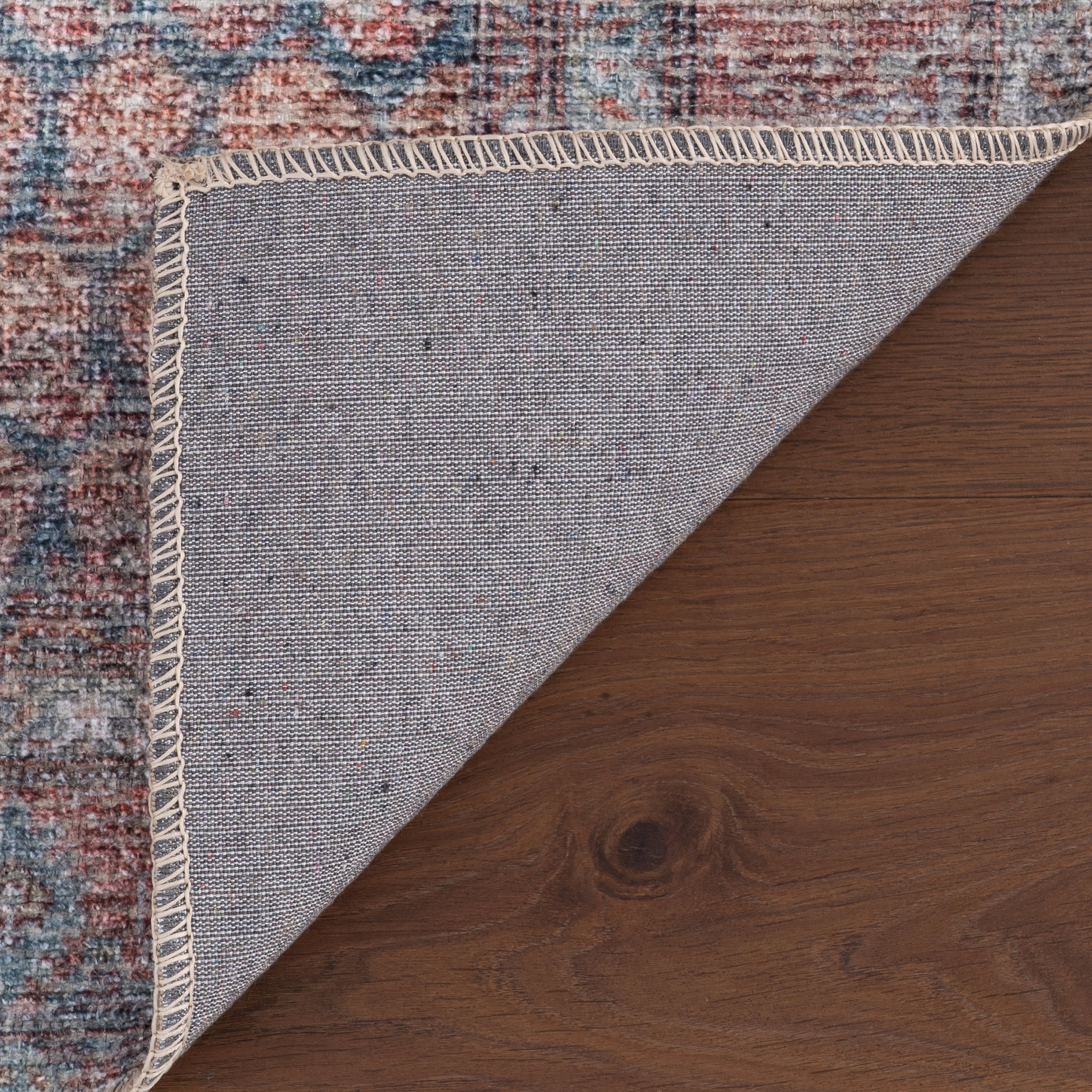 Ferelith Vintage & Distressed Washable Rug | Rust - Image 8