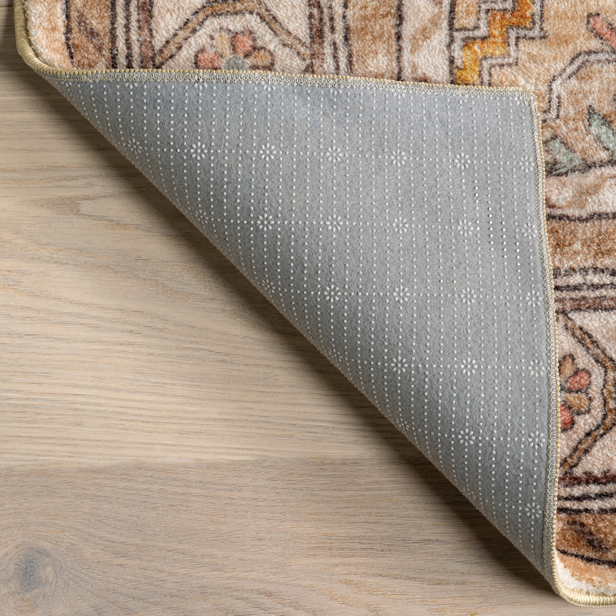 Fern Vintage Medallion Washable Rug | Light Brown - Image 6
