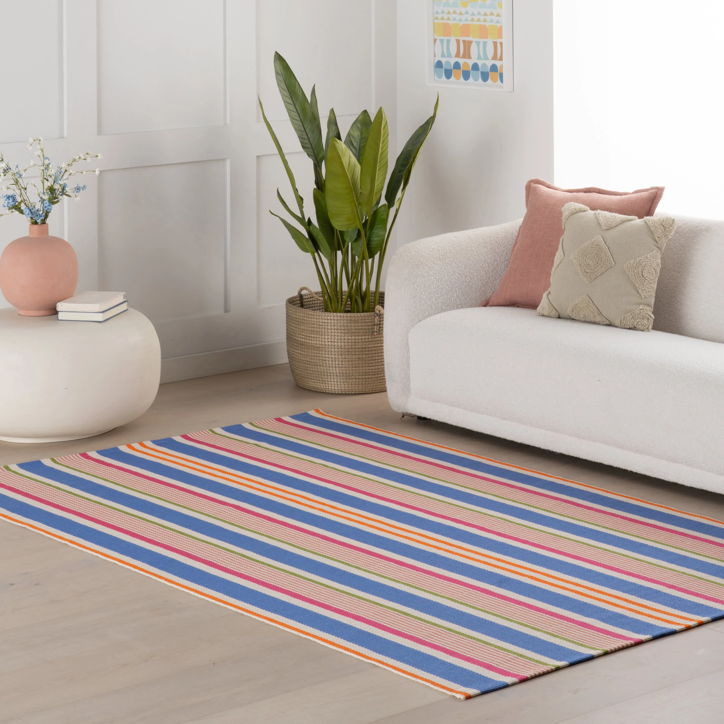 Festival Stripe Handwoven Indoor/Outdoor Rug | Multi - Image 2