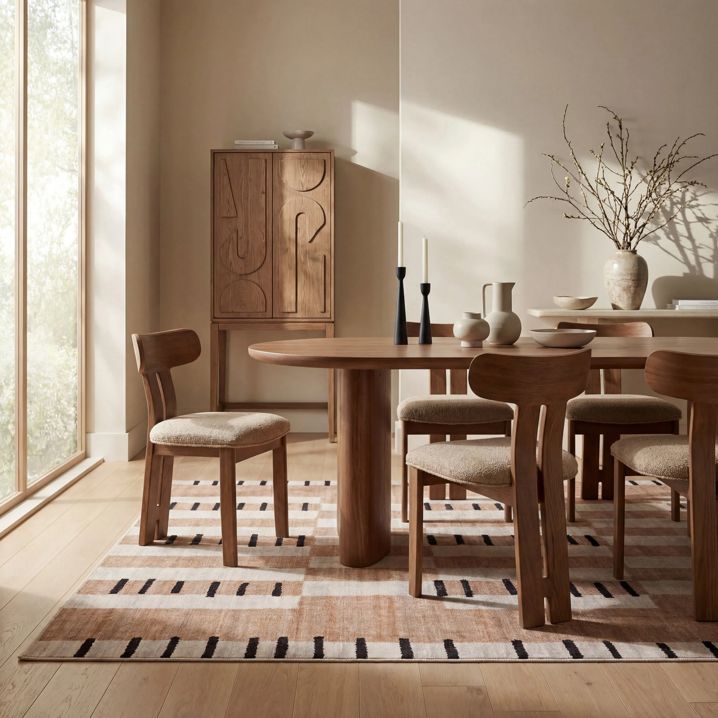Fexi Bohemian Washable Rug | Natural - Image 7