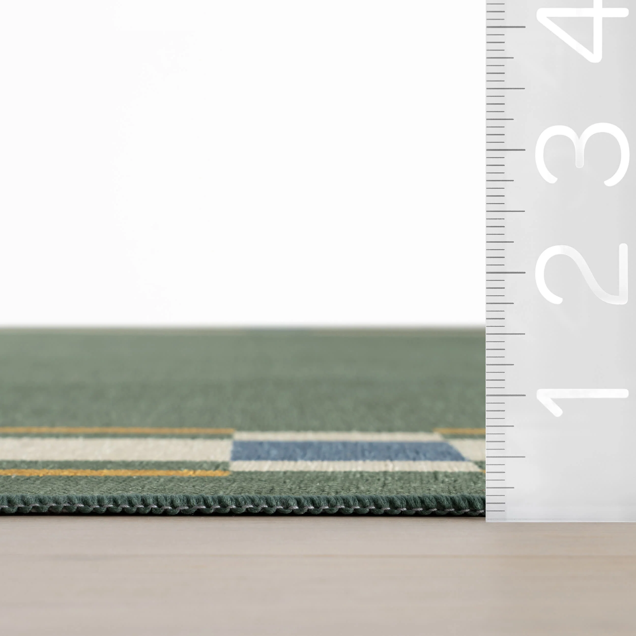 Field Stripe Mid-Century Washable Rug by Society6 | Green - Image 6