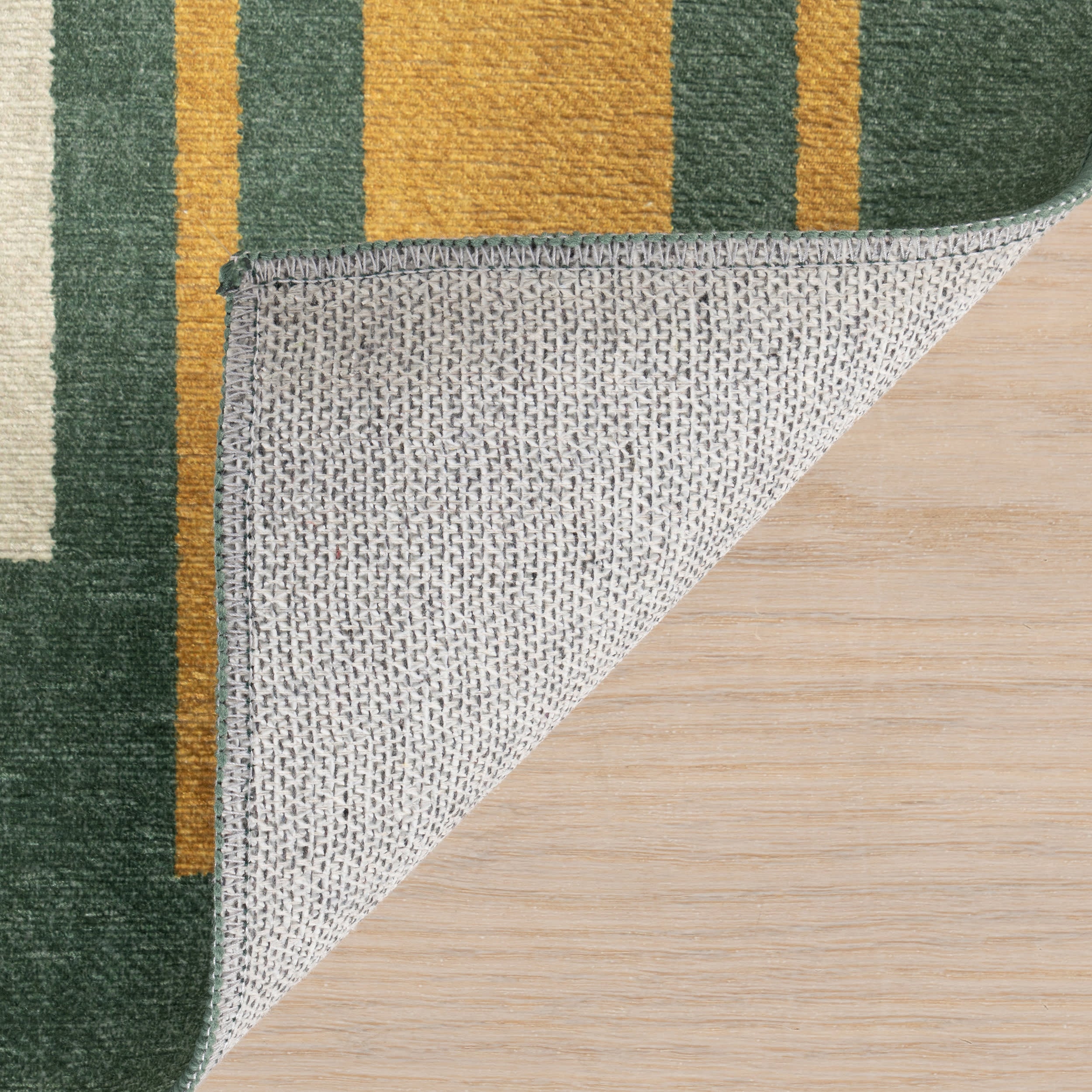 Field Stripe Mid-Century Washable Rug by Society6 | Green - Image 8