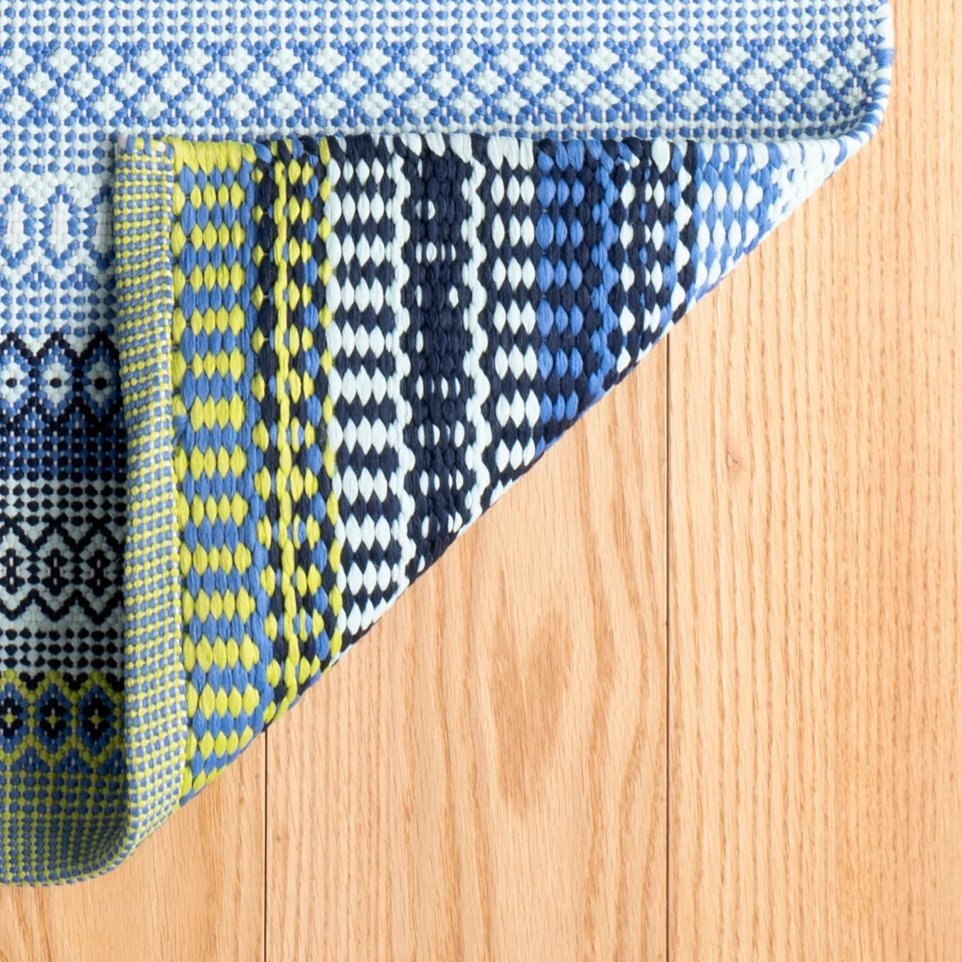 Fiesta Stripe Handwoven Indoor/Outdoor Rug | French Blue/Green - Image 7
