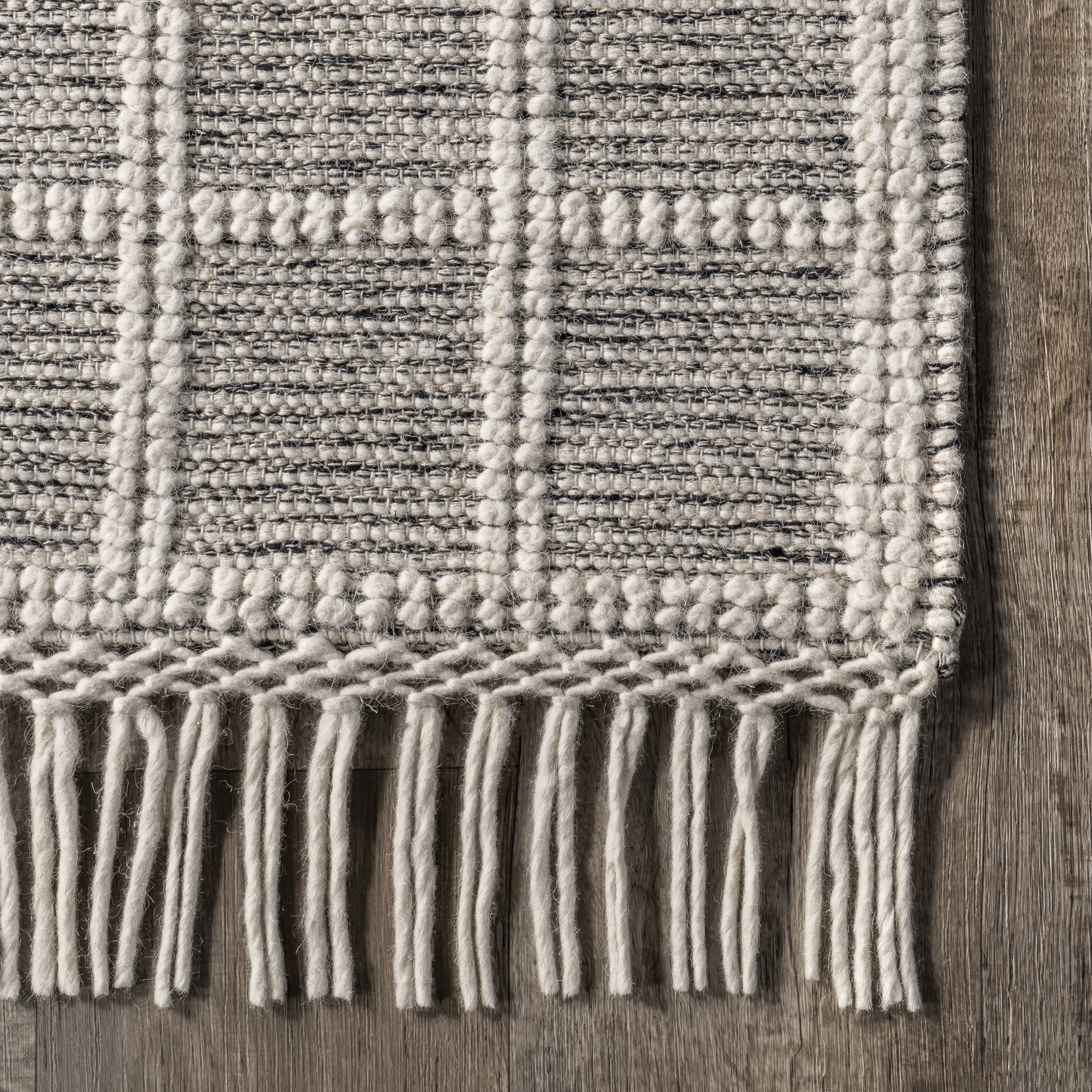 Filomena Wool Striped Rug | Ivory - Image 3
