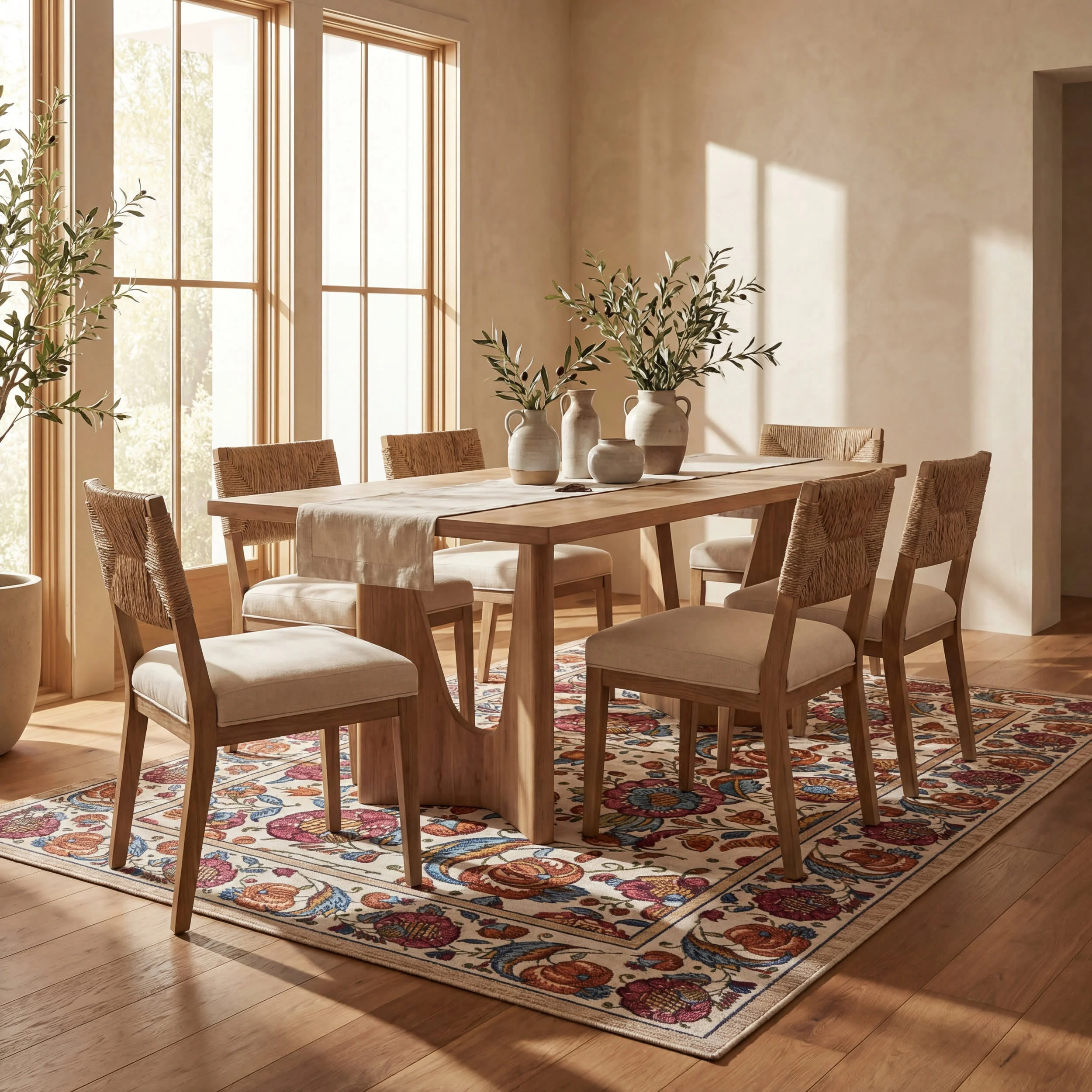 Finice Bordered Floral and Paisley Washable Rug | Multicolor - Image 7