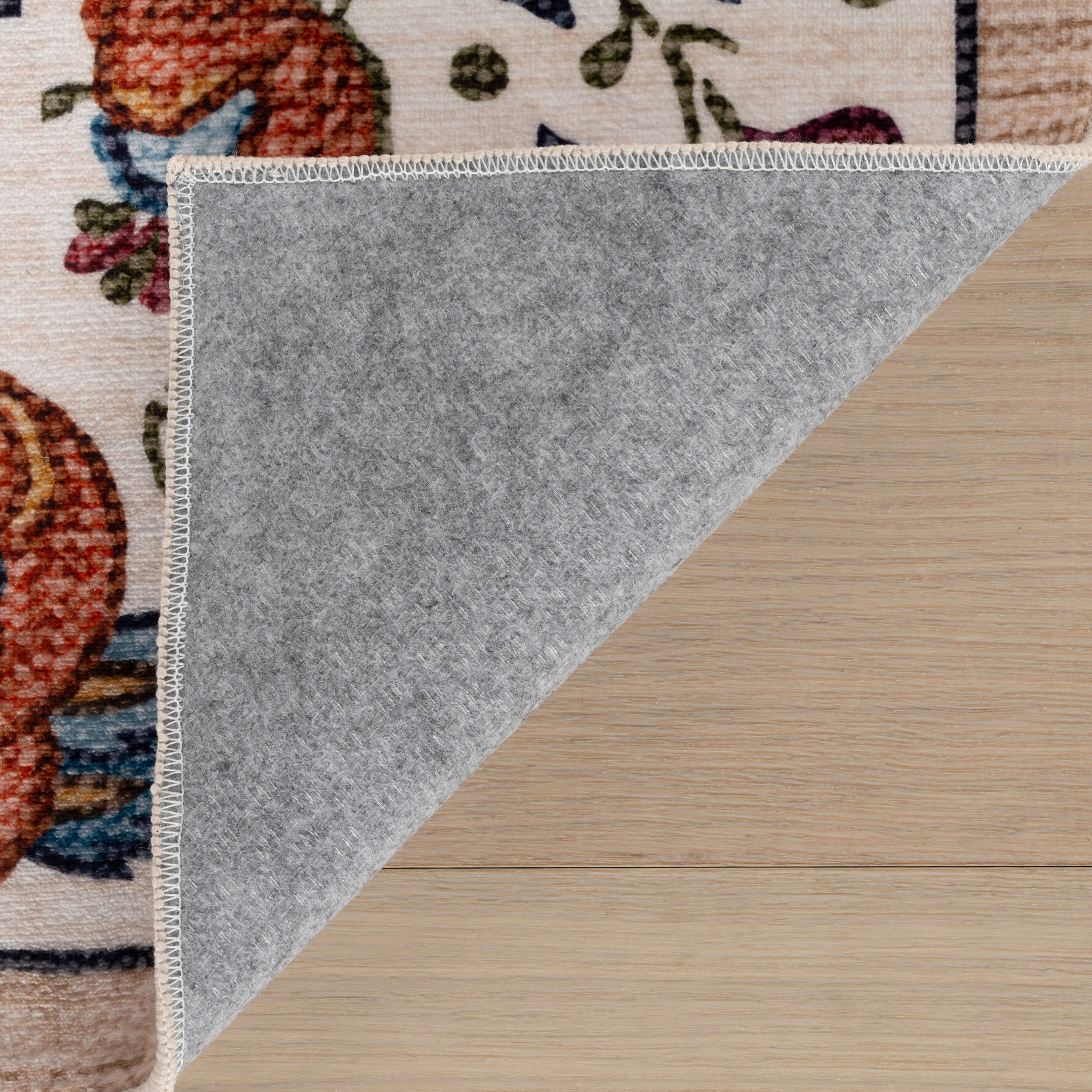 Finice Bordered Floral and Paisley Washable Rug | Multicolor - Image 8