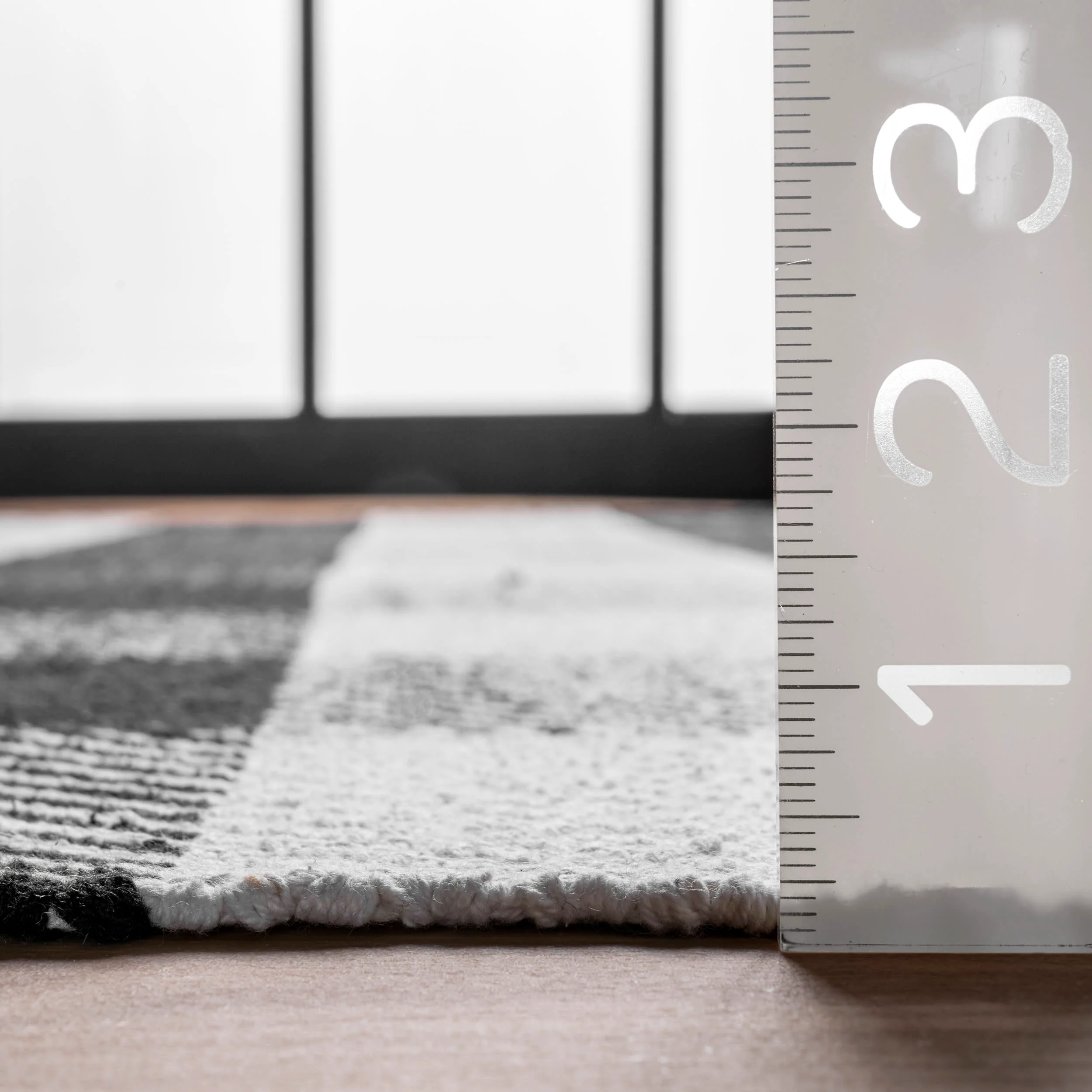 Flatwoven Buffalo Plaid Rug | Black - Image 5