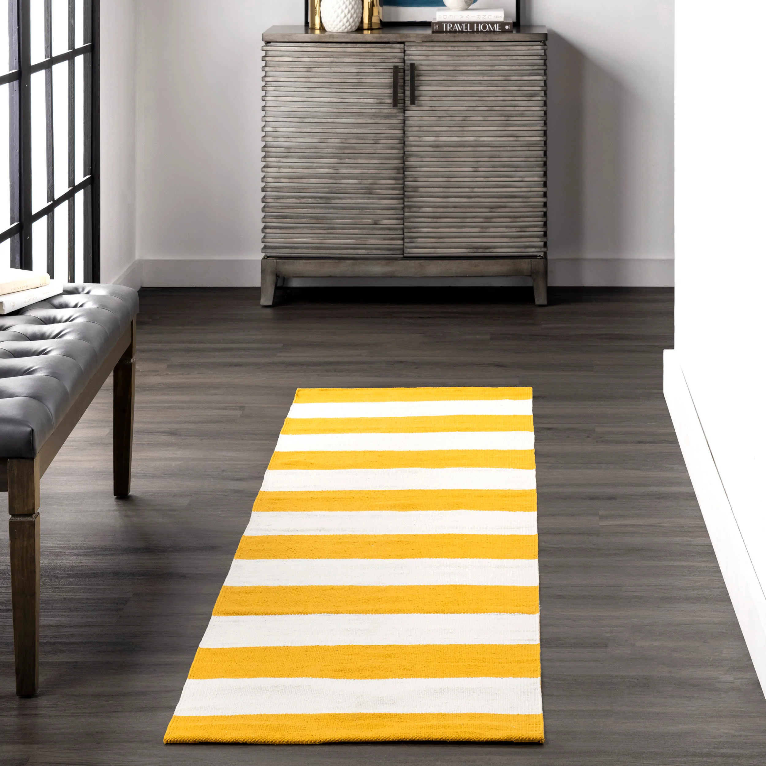 Flatwoven Regent Stripes Rug | Yellow - Image 2