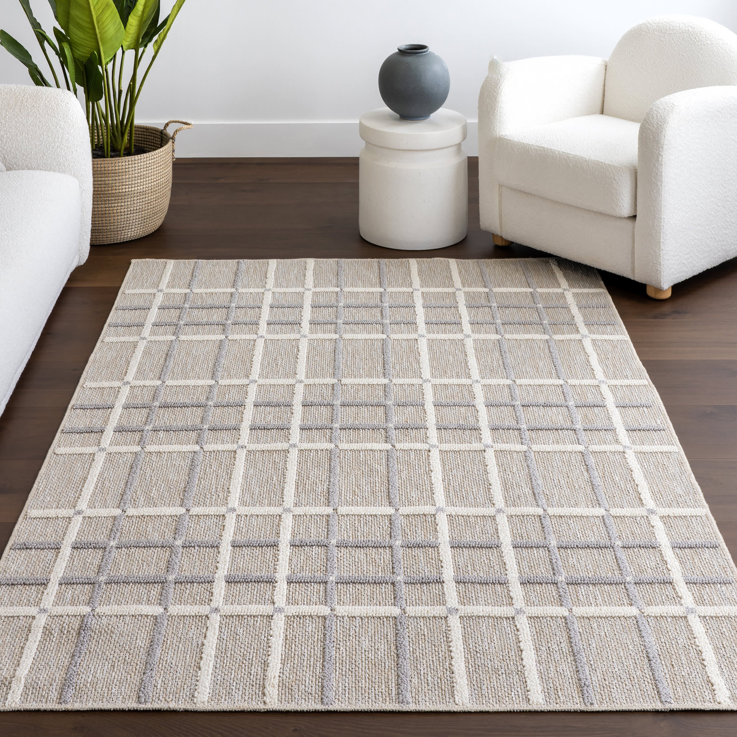Fleur Striped Washable Rug | Light Grey - Image 5