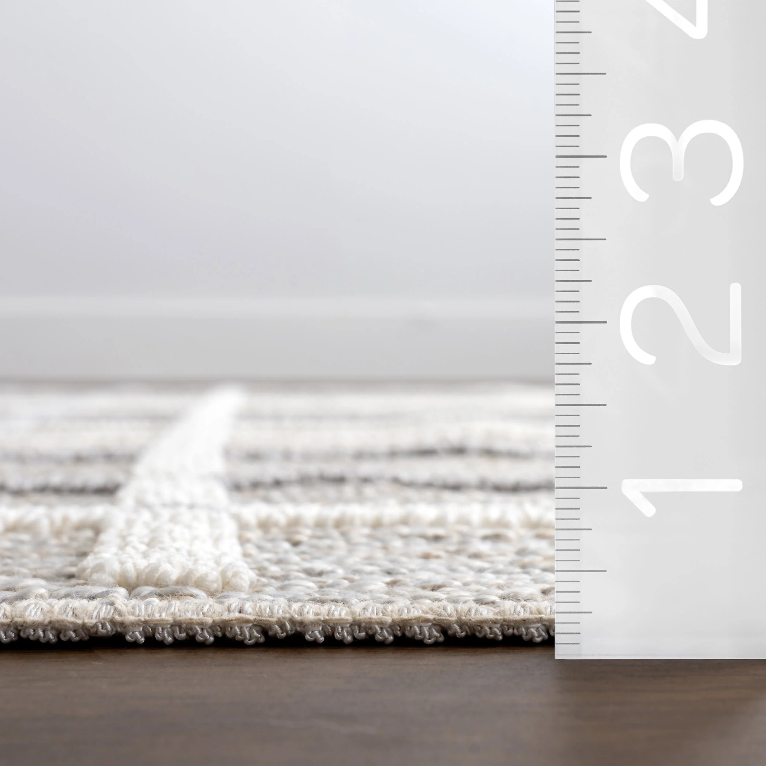Fleur Striped Washable Rug | Light Grey - Image 6