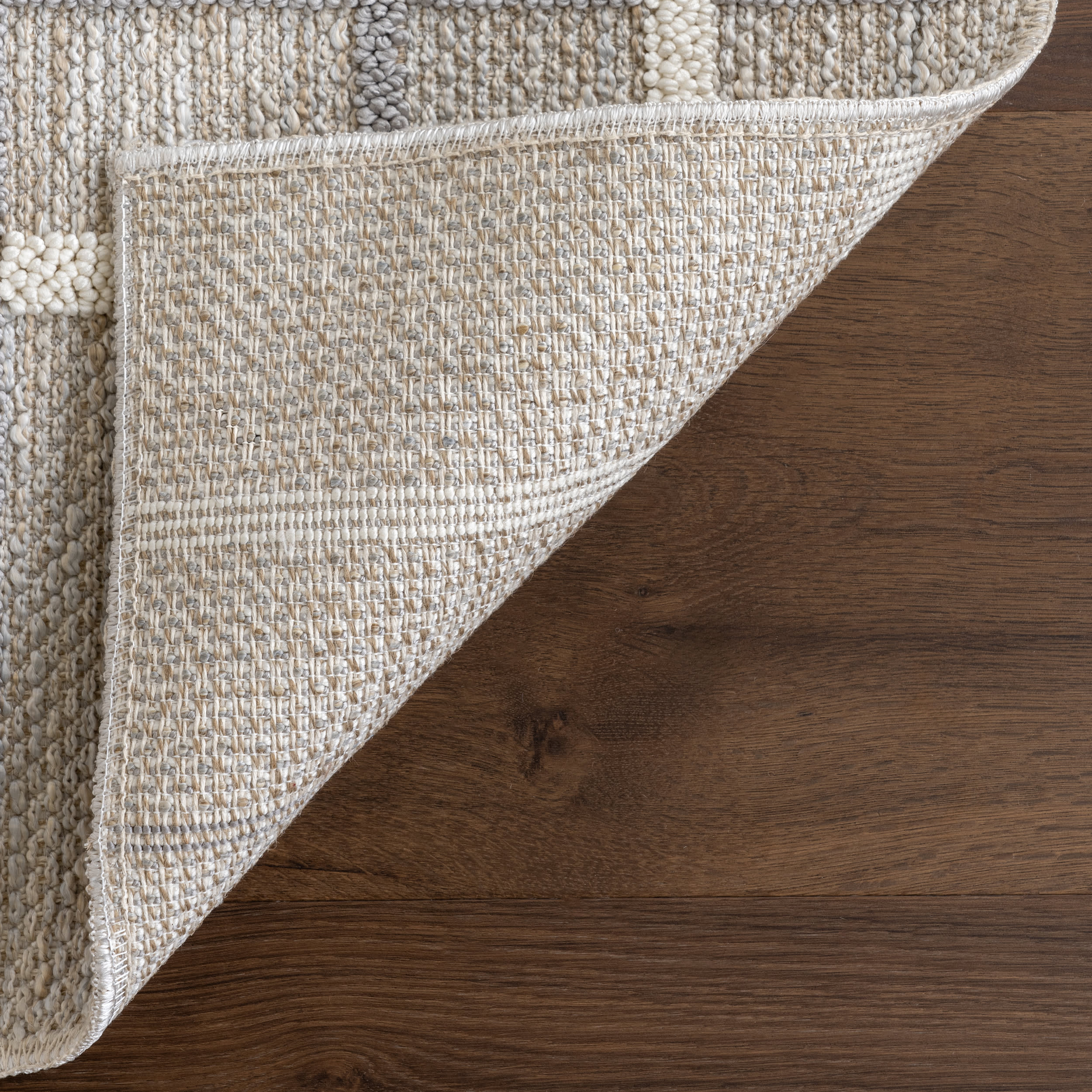 Fleur Striped Washable Rug | Light Grey - Image 7