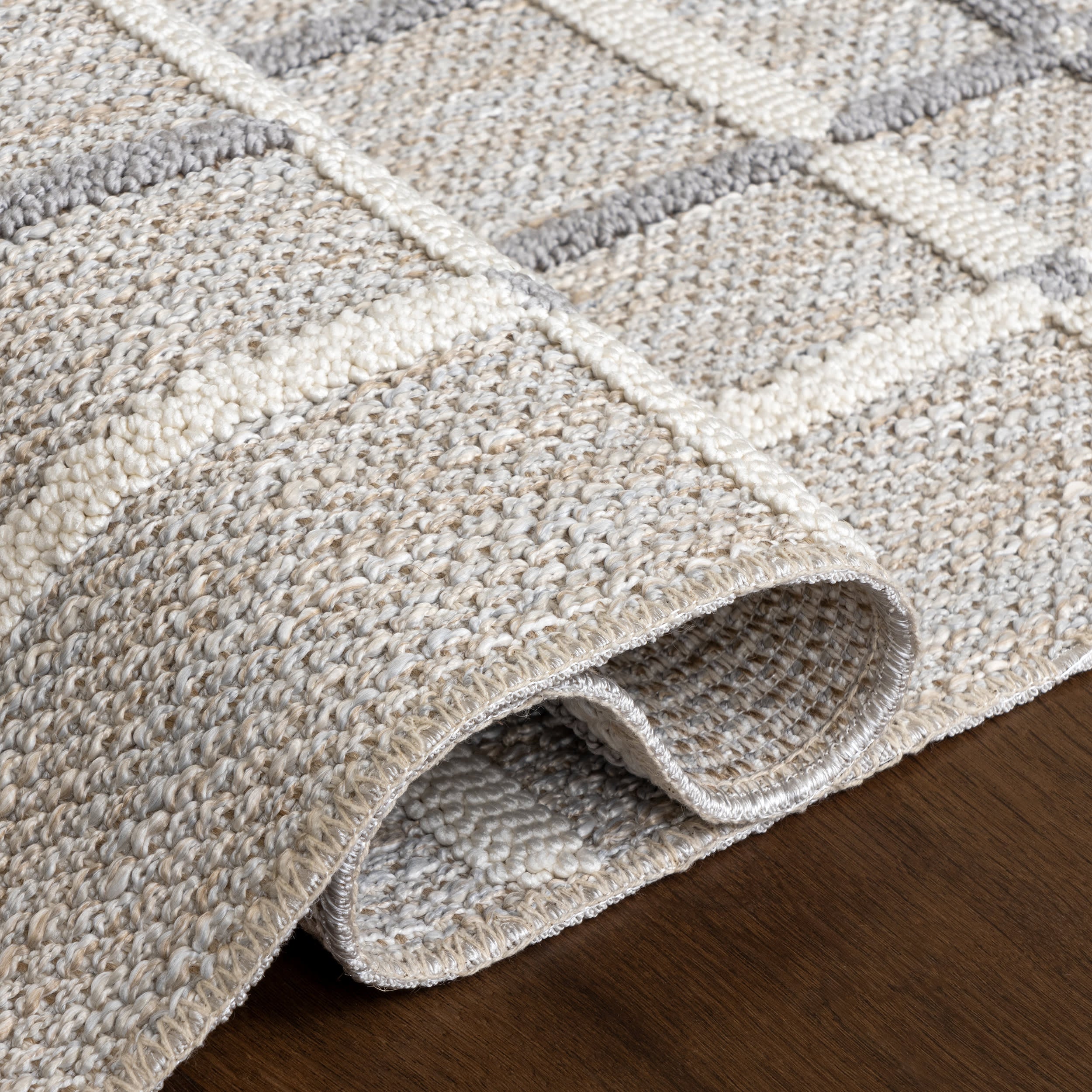 Fleur Striped Washable Rug | Light Grey - Image 9