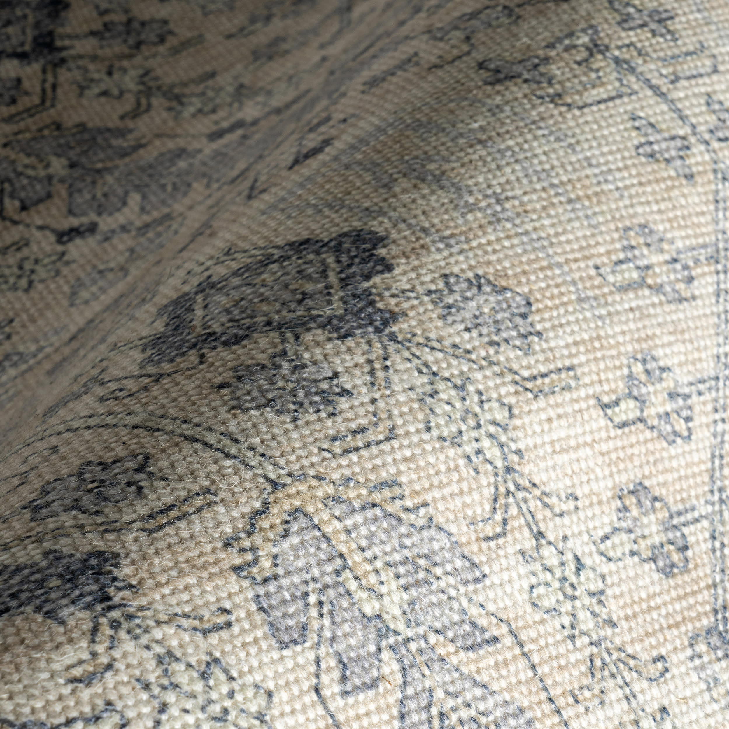 Flora Wool and Cotton Rug | Slate Blue - Image 3