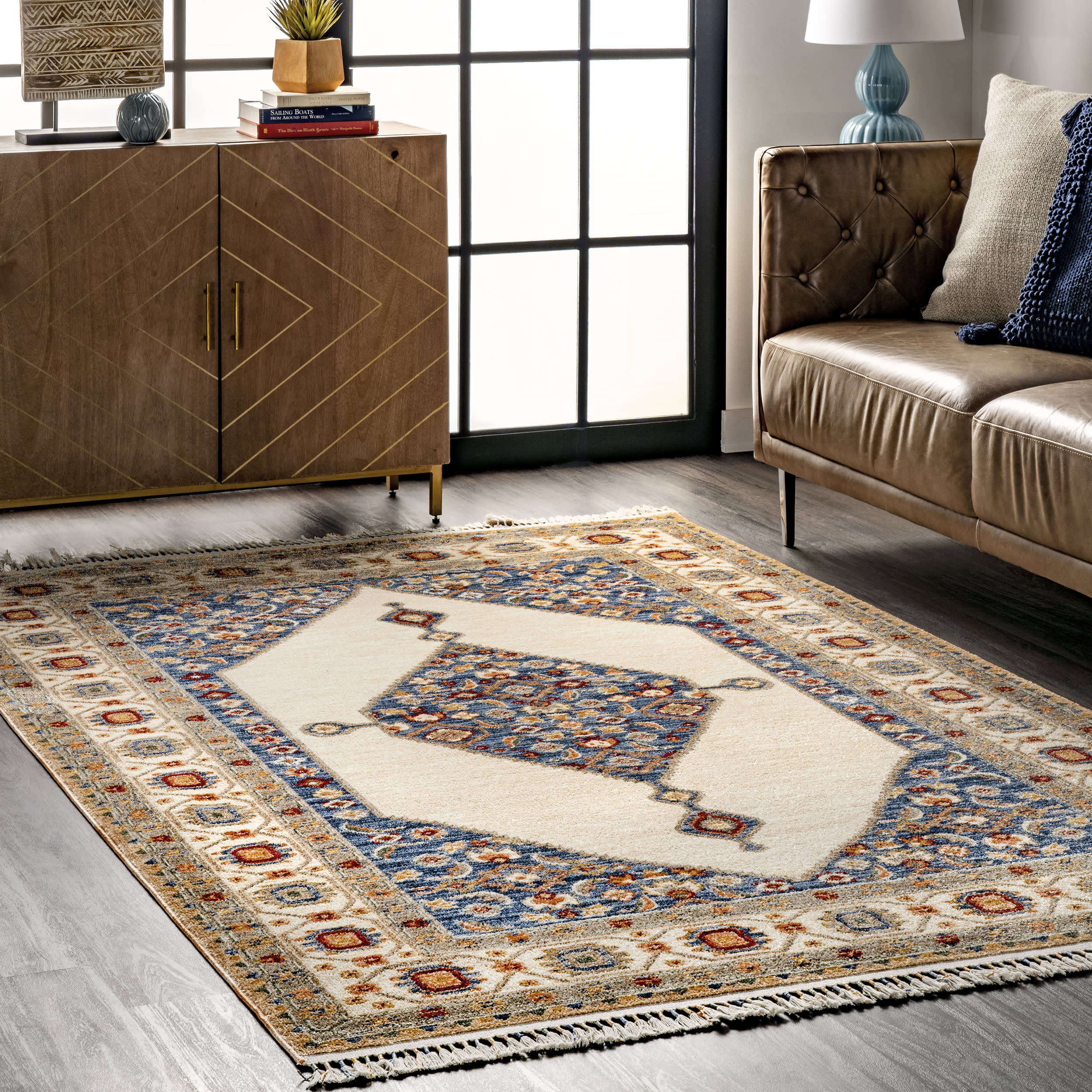 Floral Cardinal Medallion Rug | Ivory - Image 2