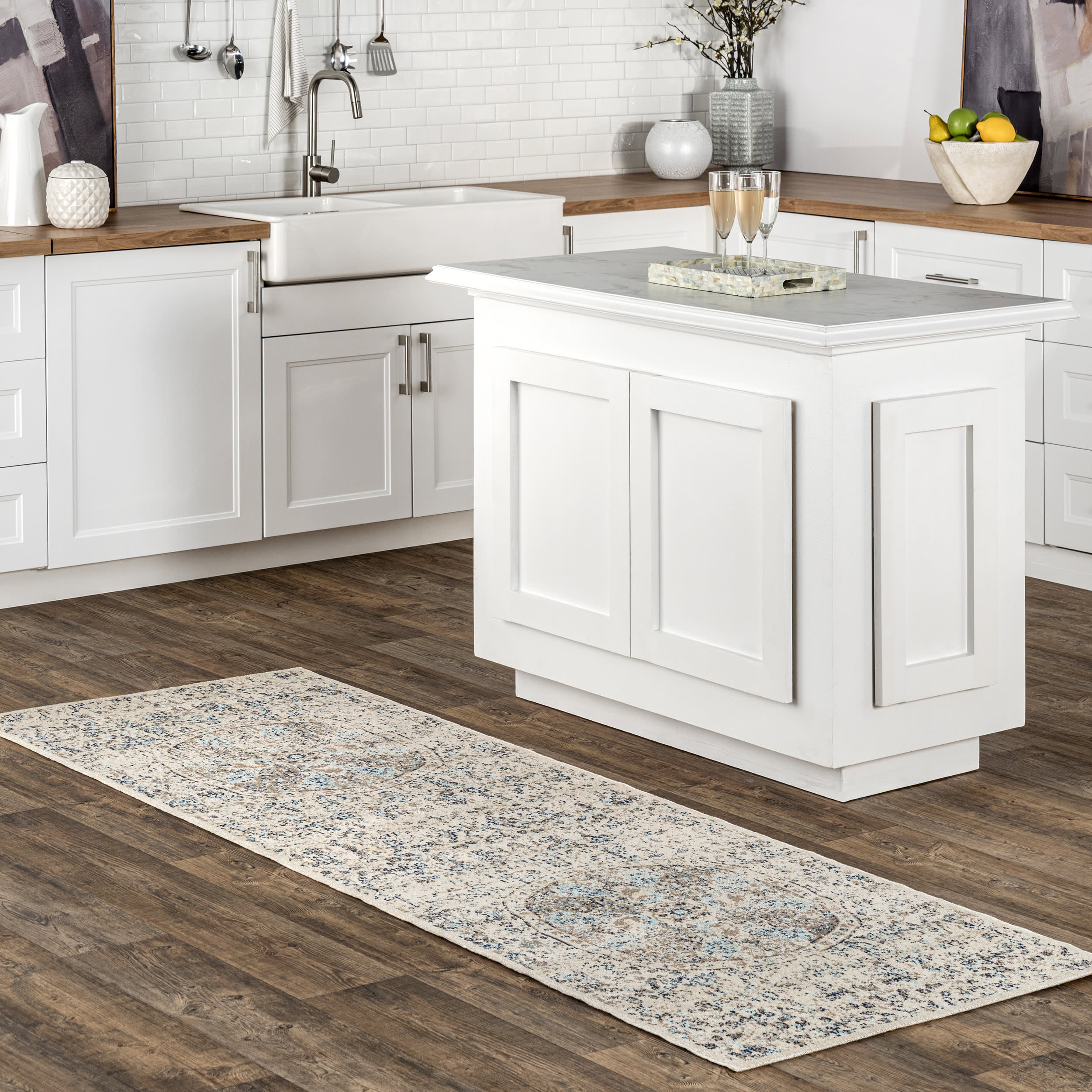 Floral Encompass Mandala Rug | Beige - Image 2