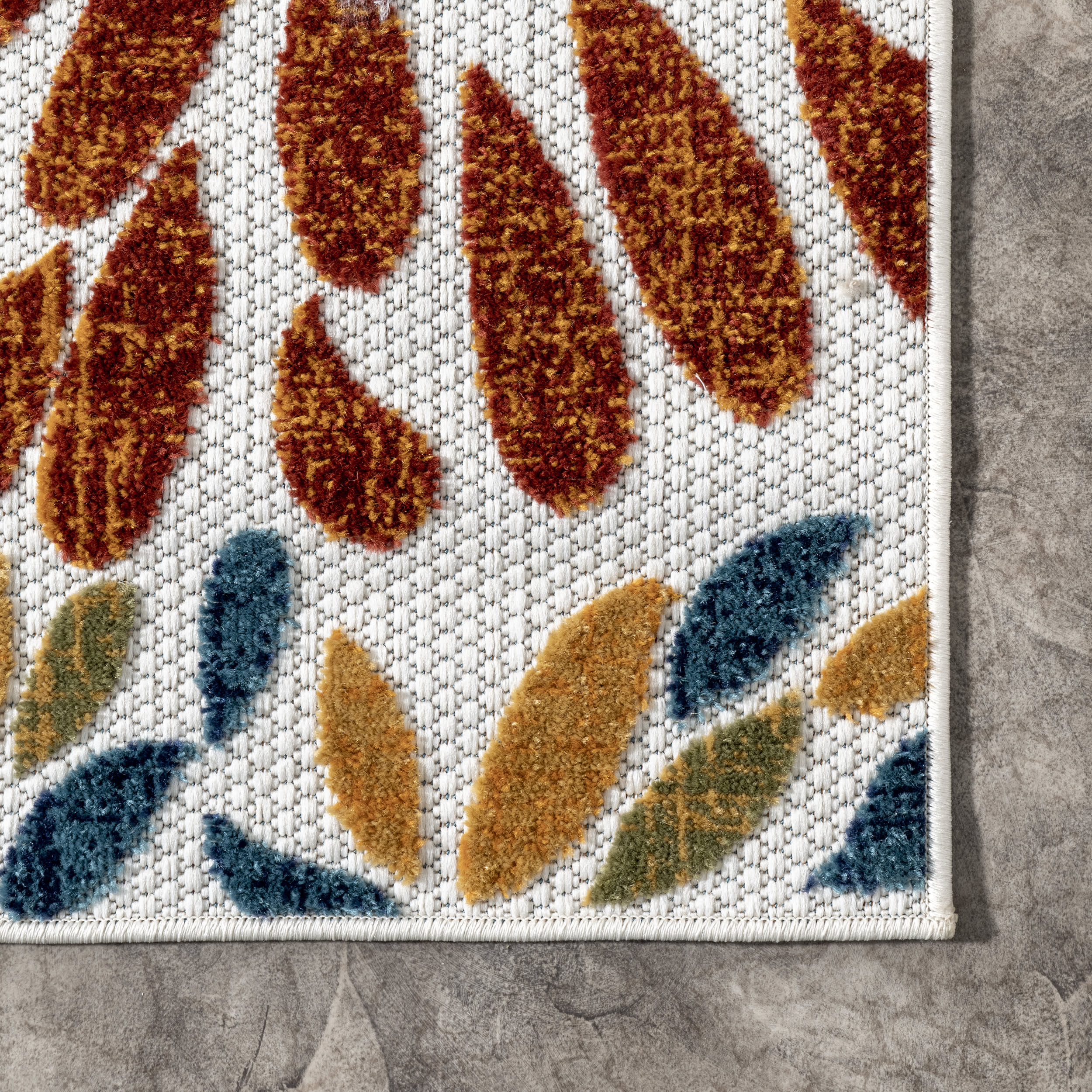 Floral Fireworks Indoor/Outdoor Rug | Blue - Image 3