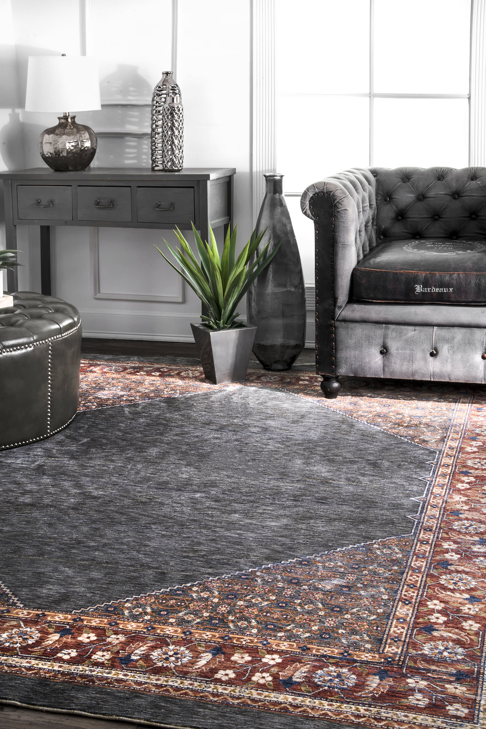 Floral Leisure Rug | Rust - Image 2