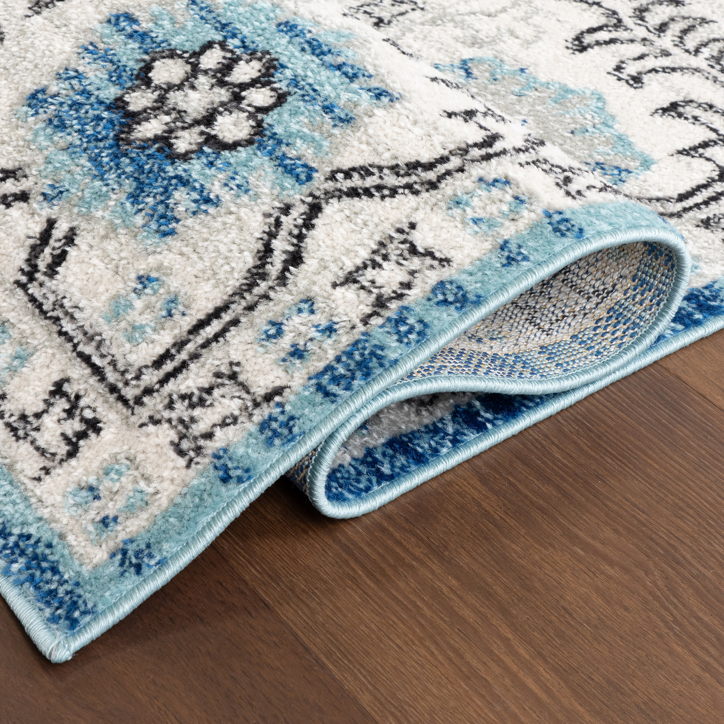 Floral Medallion Rug | Aqua - Image 9