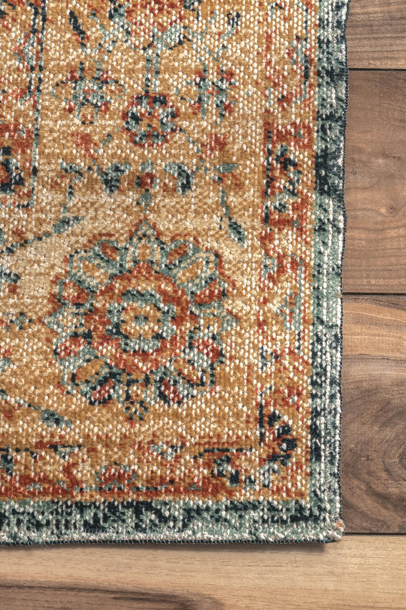 Floral Medallion Rug | Orange - Image 3