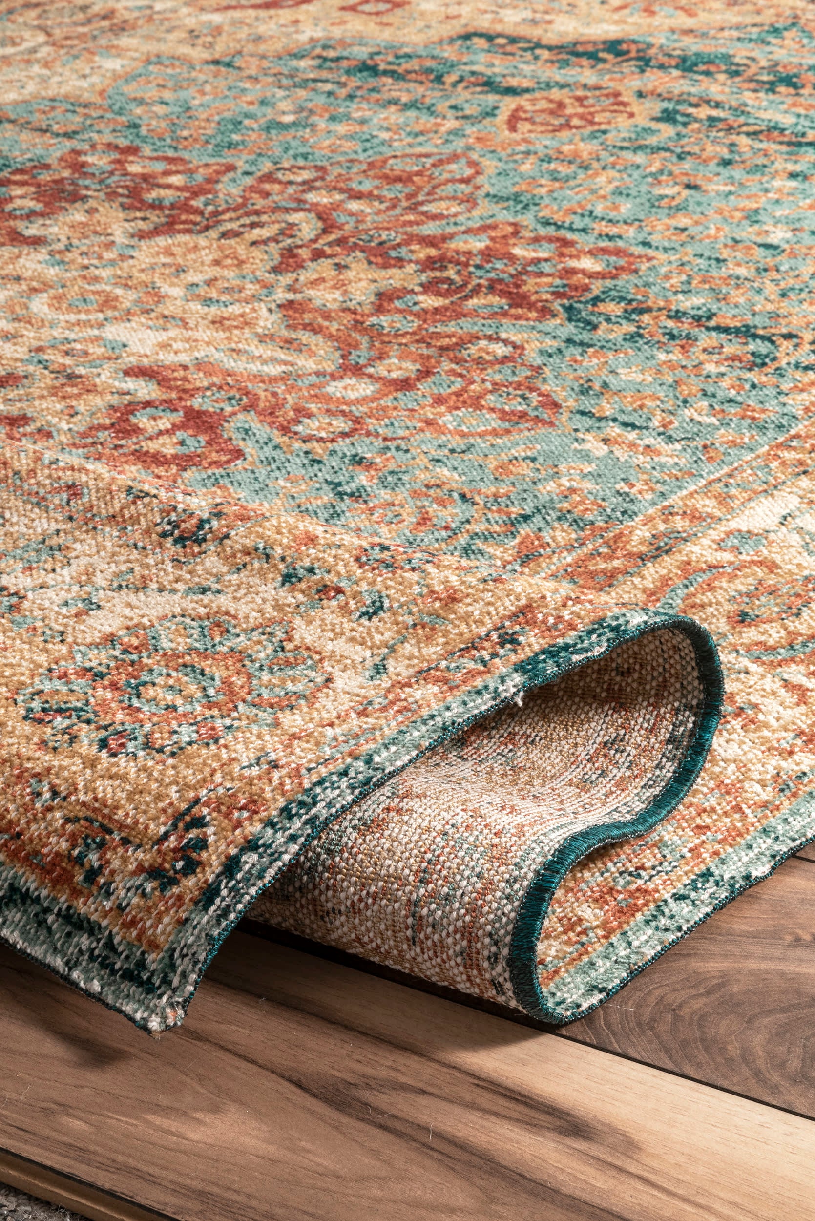 Floral Medallion Rug | Orange - Image 4